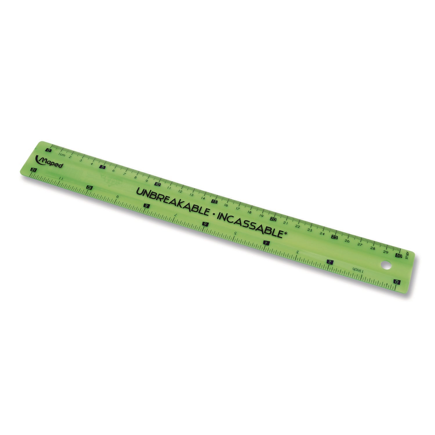 Maped Helix Unbreakable 12" Ruler, Standard/Metric, 12.72" Long, Randomly Assorted Color - Bloom Skins