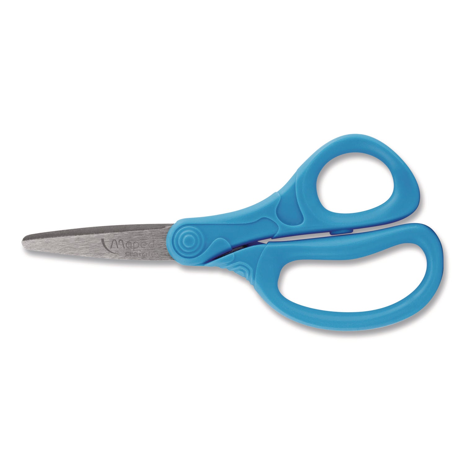 Maped Helix Essential Pointed School Scissors School Pack, Pointed Tip, 5.35" Long, 2" Cut Length, Straight Assorted Handle, 12/Pack - Bloom Skins