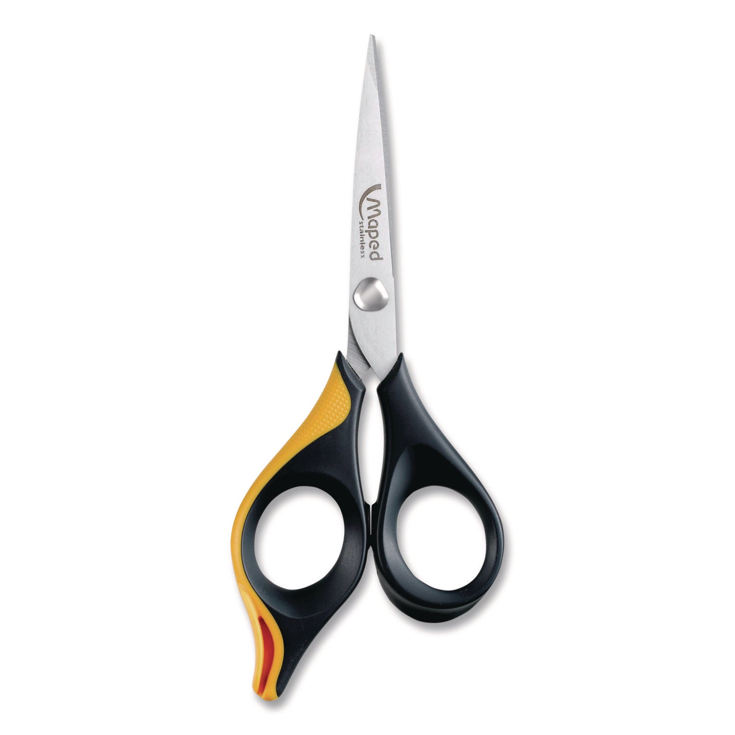 Maped Helix Ultimate Precision Soft Grip Multipurpose Scissors, 5.75" Long, 3" Cut Length, Straight Black/Orange Handle - Bloom Skins