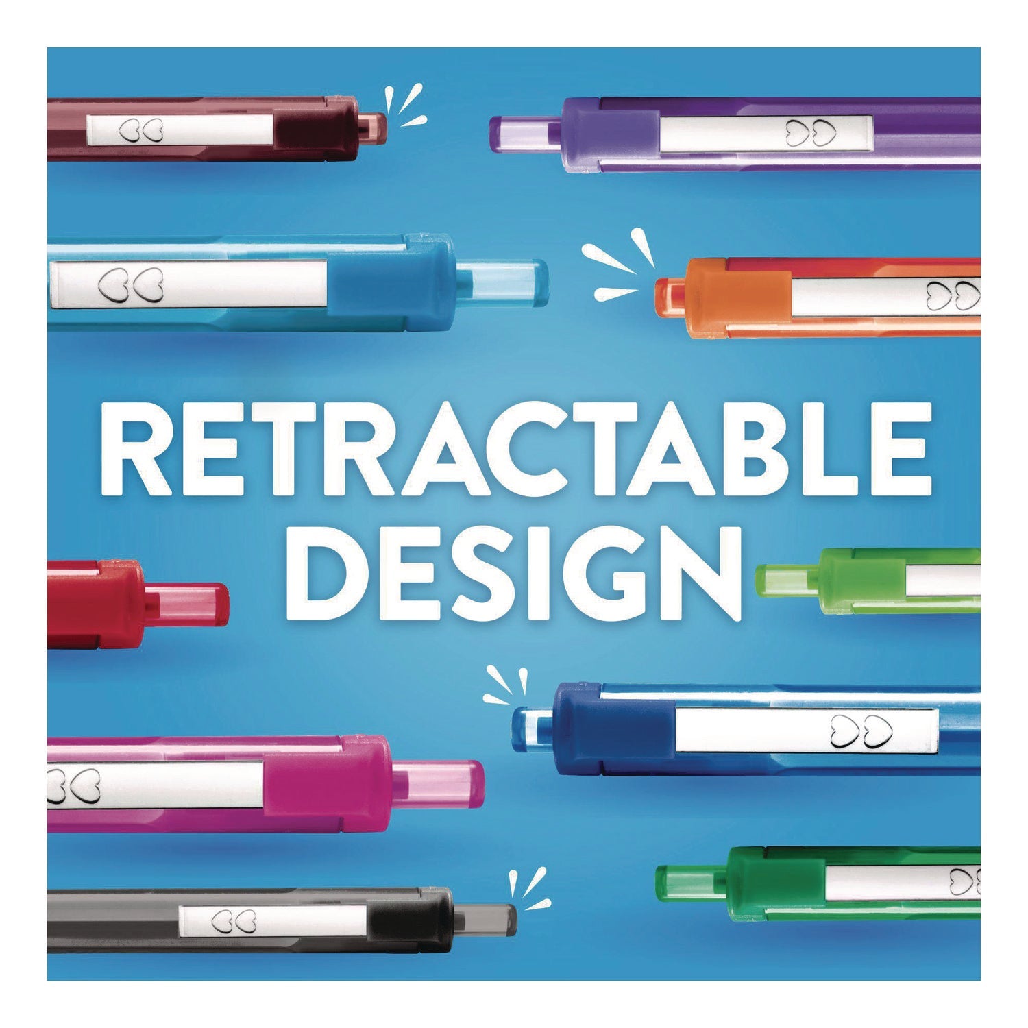 Paper Mate® InkJoy 300 RT Ballpoint Pen, Retractable, Medium 1 mm, Assorted Ink and Barrel Colors, 24/Set - Bloom Skins