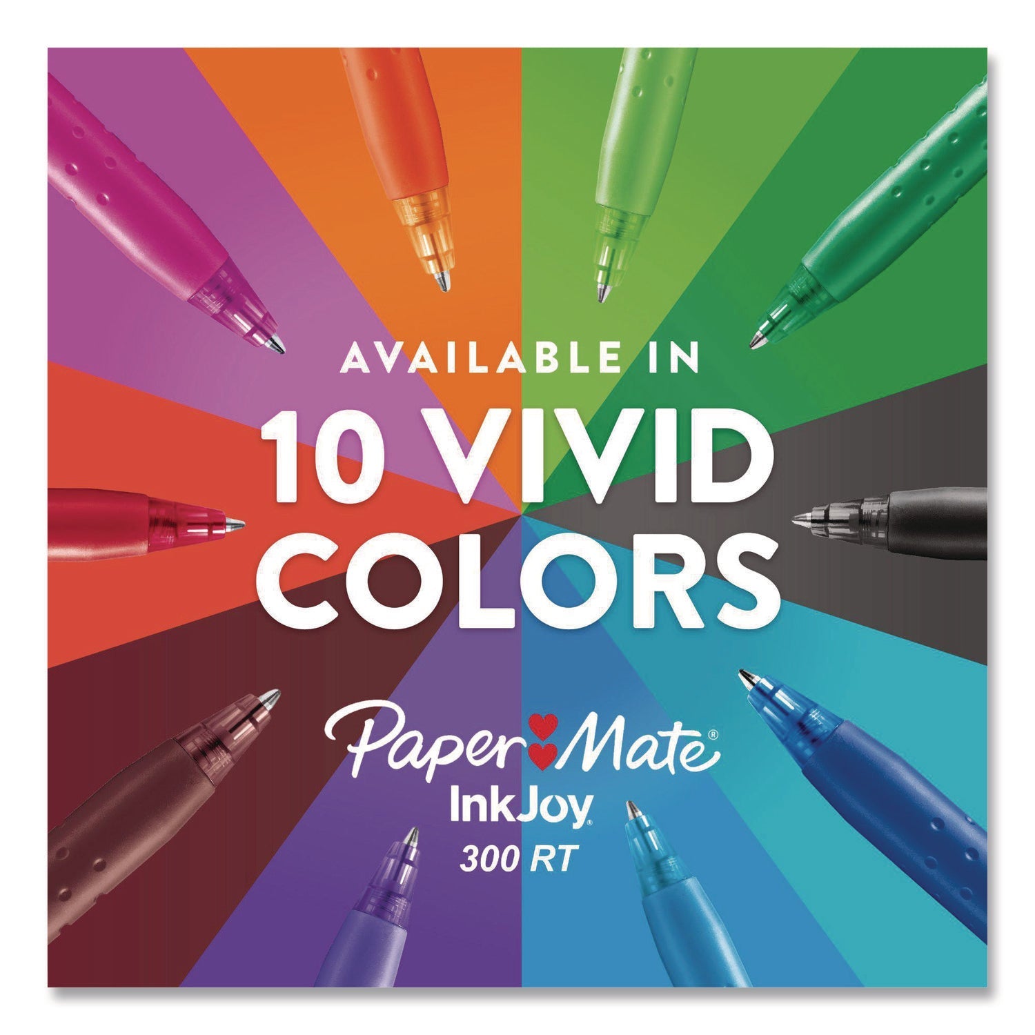 Paper Mate® InkJoy 300 RT Ballpoint Pen, Retractable, Medium 1 mm, Assorted Ink and Barrel Colors, 24/Set - Bloom Skins