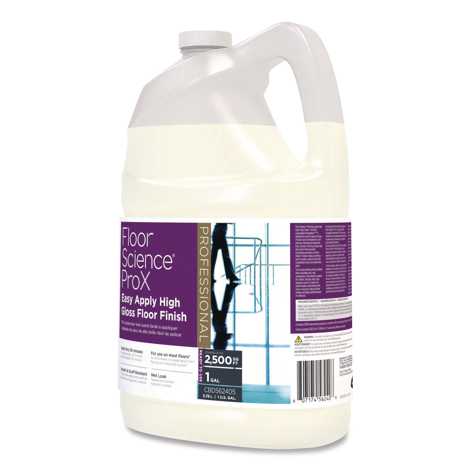 Diversey™ Floor Science ProX Easy Apply High Gloss Floor Finish, 1 gal Bottle, 4/Carton - Bloom Skins