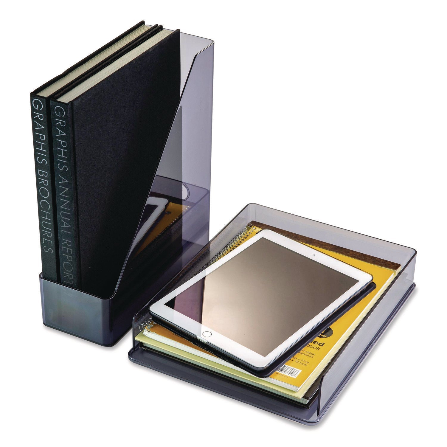 Officemate Desktop Document Organization Set, Letter-Sized Horizontal Tray, Magazine File - Bloom Skins