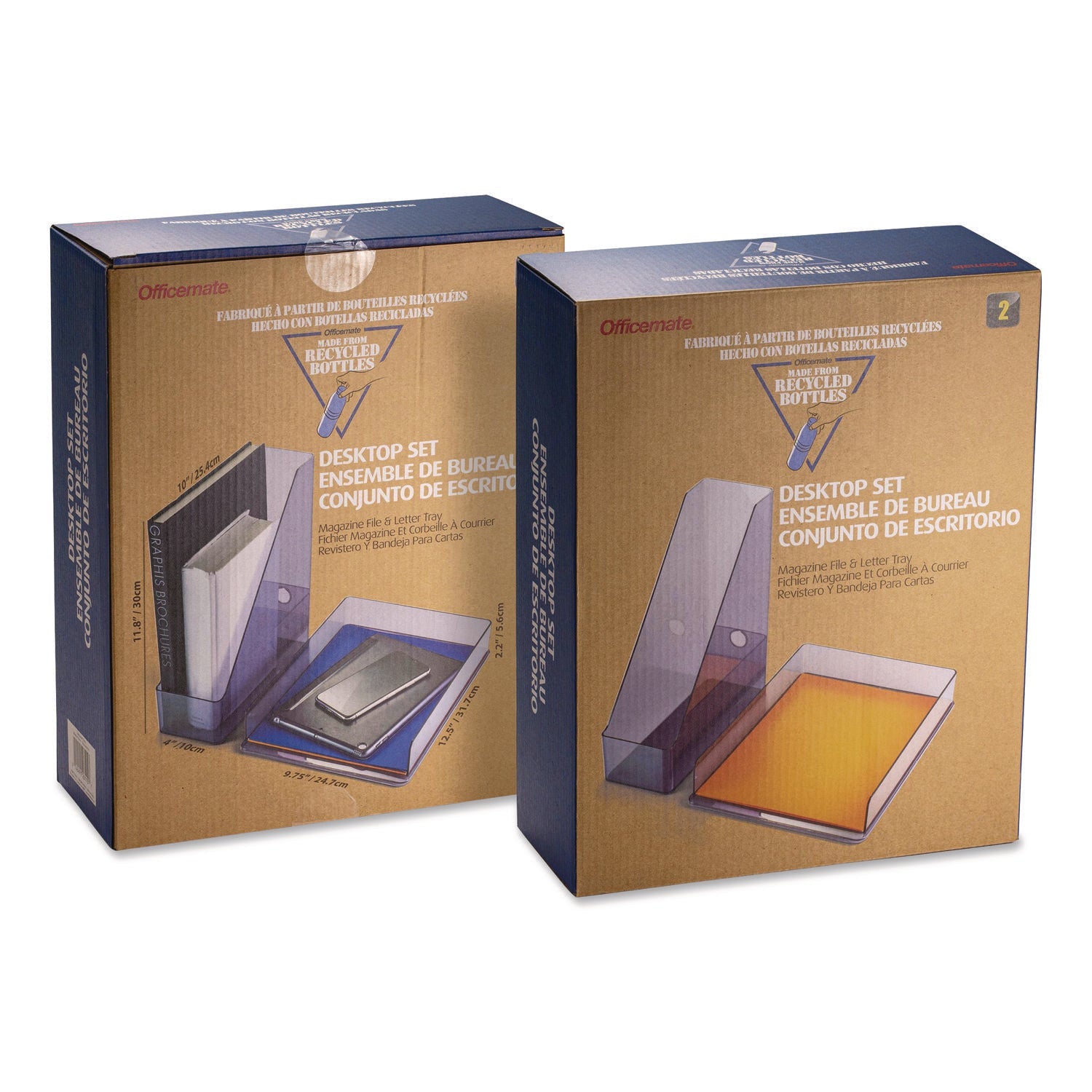 Officemate Desktop Document Organization Set, Letter-Sized Horizontal Tray, Magazine File - Bloom Skins