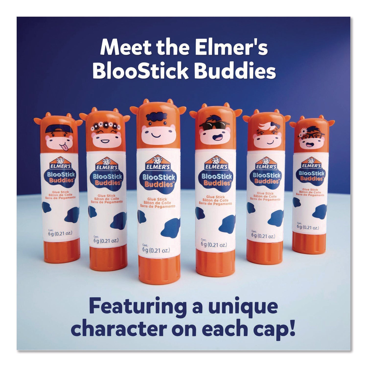 Elmer's® BlooStick Buddies and Disappearing Purple Glue Stick Combo Pack, 0.21 oz, Dries Clear, 12/Pack - Bloom Skins