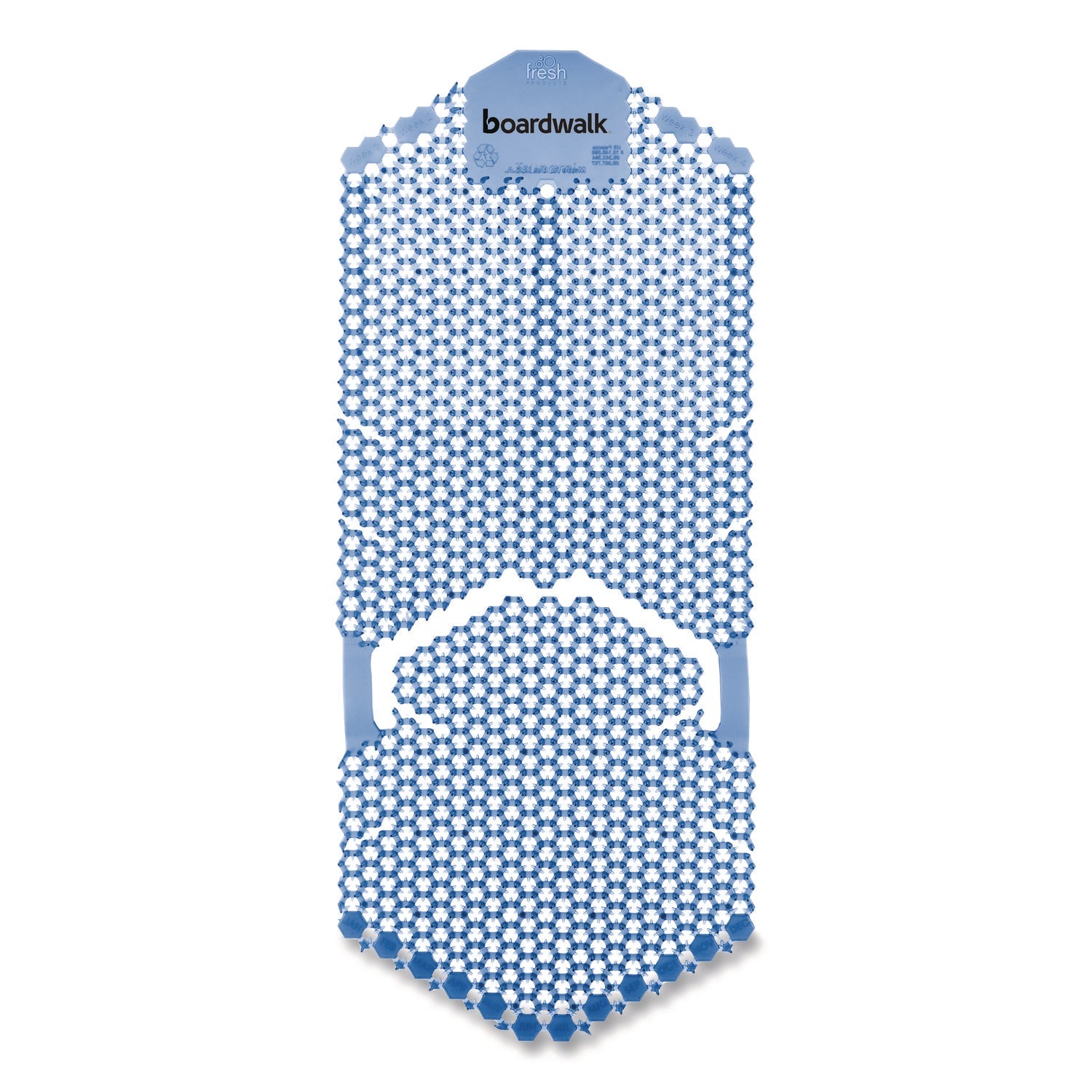Boardwalk® Vertical Urinal Screen, Cotton Blossom Scent, Blue, 5.22 oz, 6/Carton