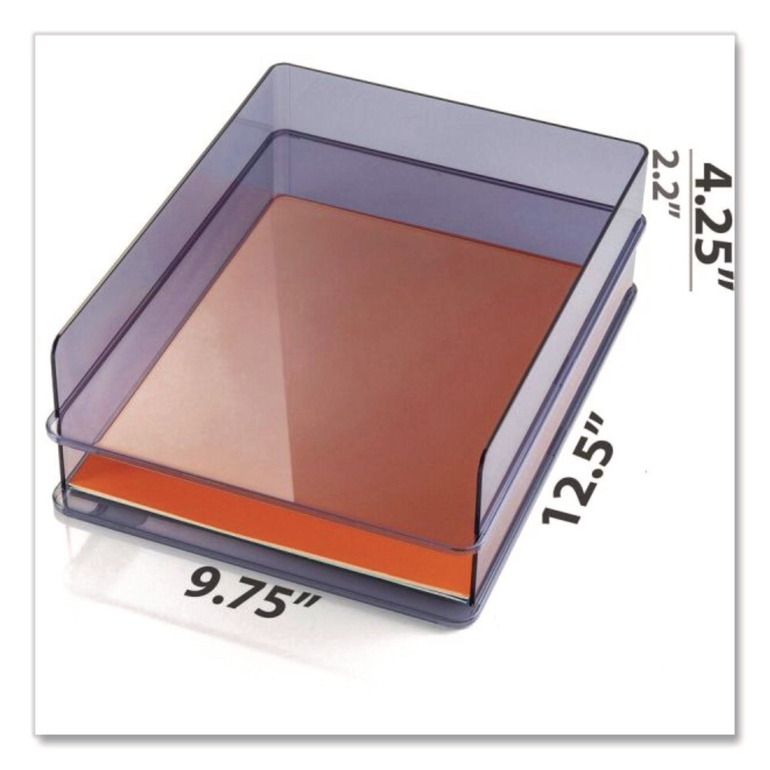 Officemate Letter Tray, 1 Section, Letter Size Files, 10.16" x 12.8" x 2.76", Gray, 2/Pack - Bloom Skins