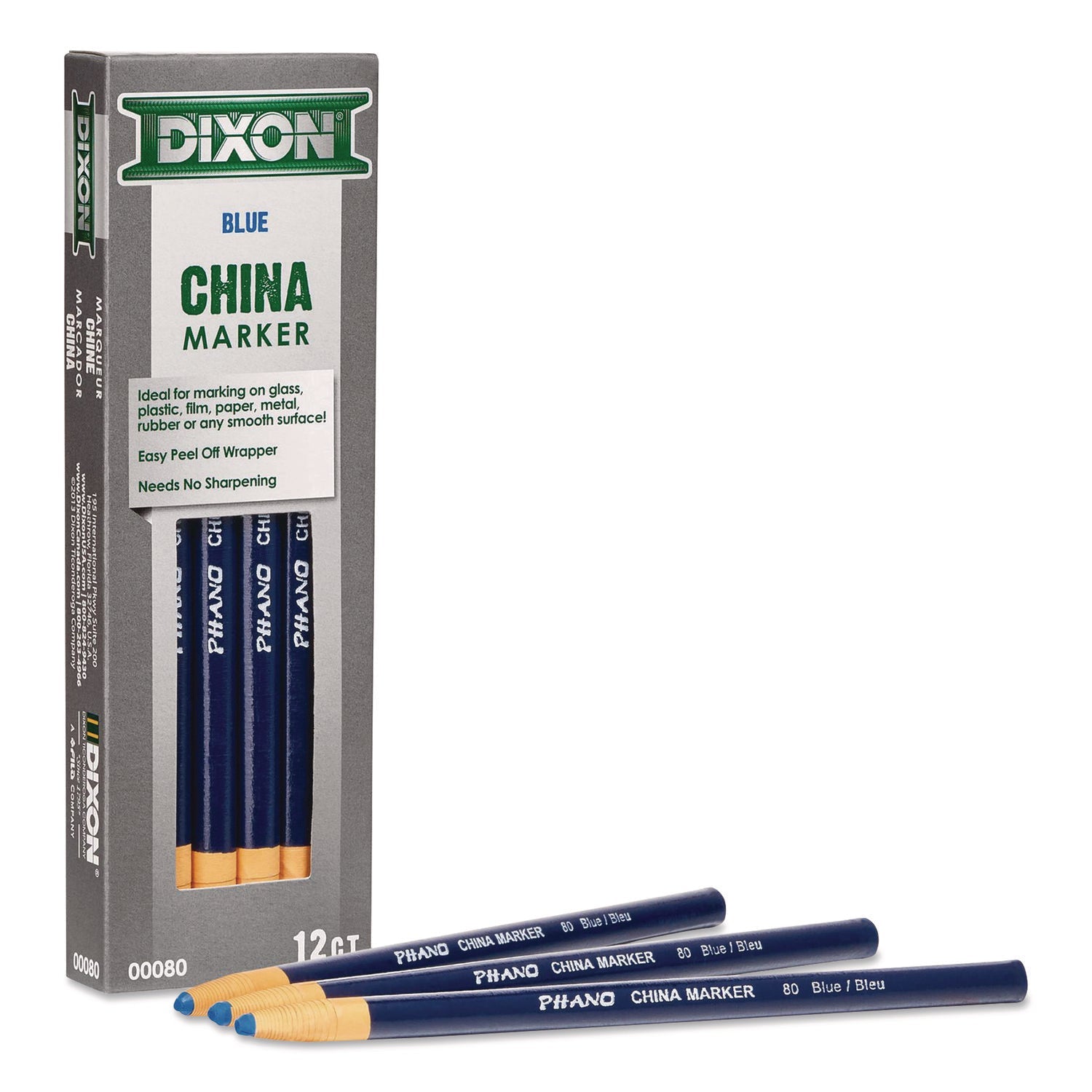 Dixon® China Marker, Blue, 12/Pack - Bloom Skins