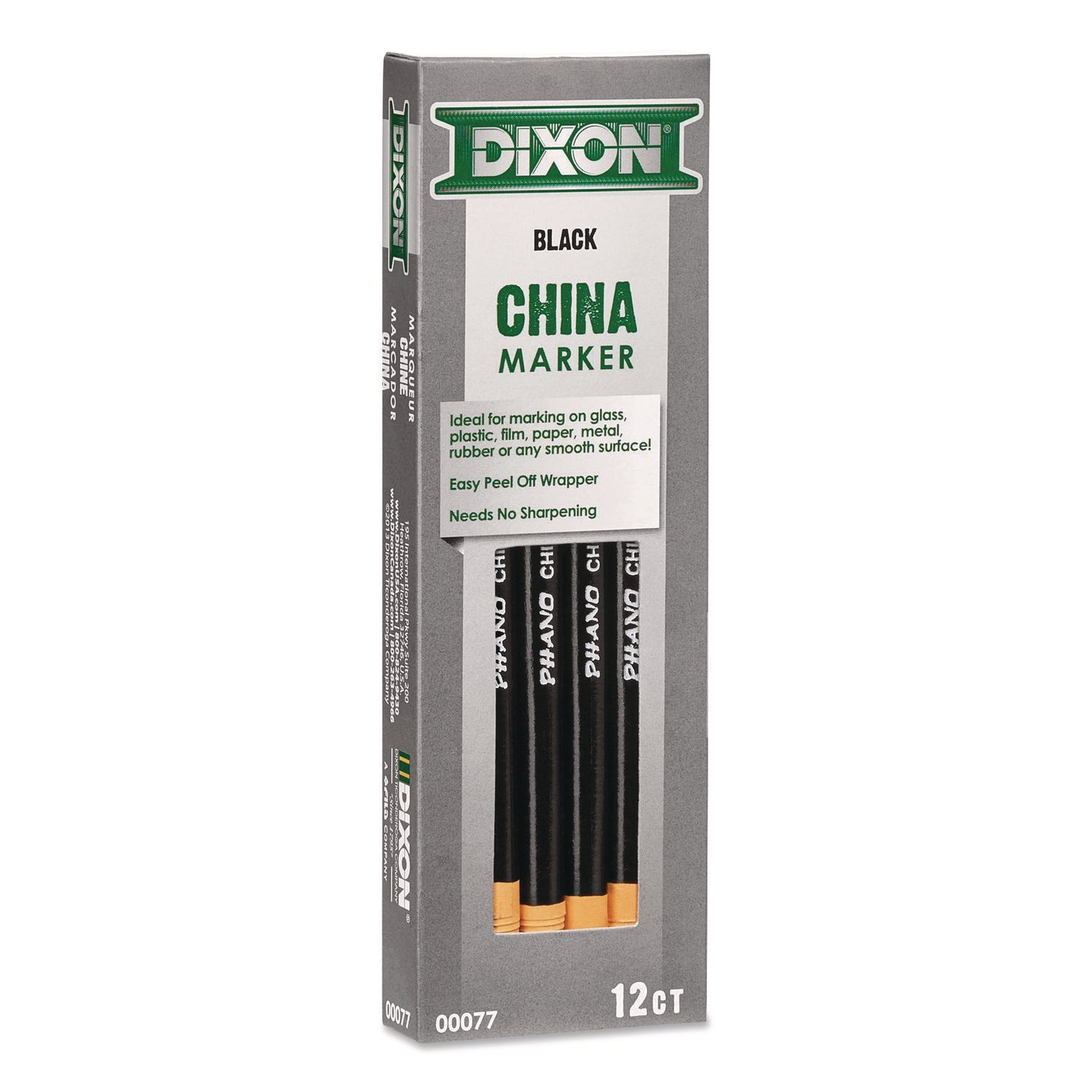 Dixon® China Marker, Black, 12/Pack - Bloom Skins