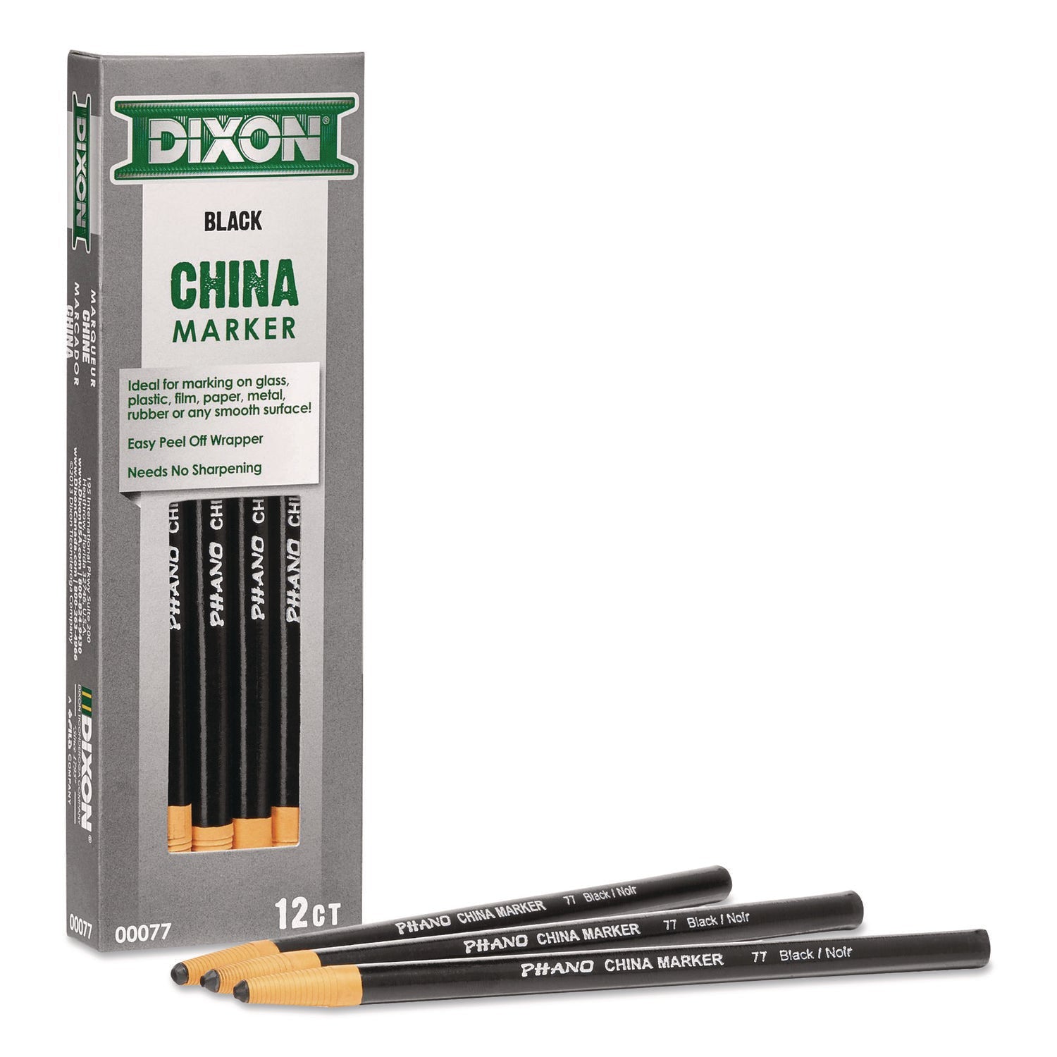 Dixon® China Marker, Black, 12/Pack - Bloom Skins