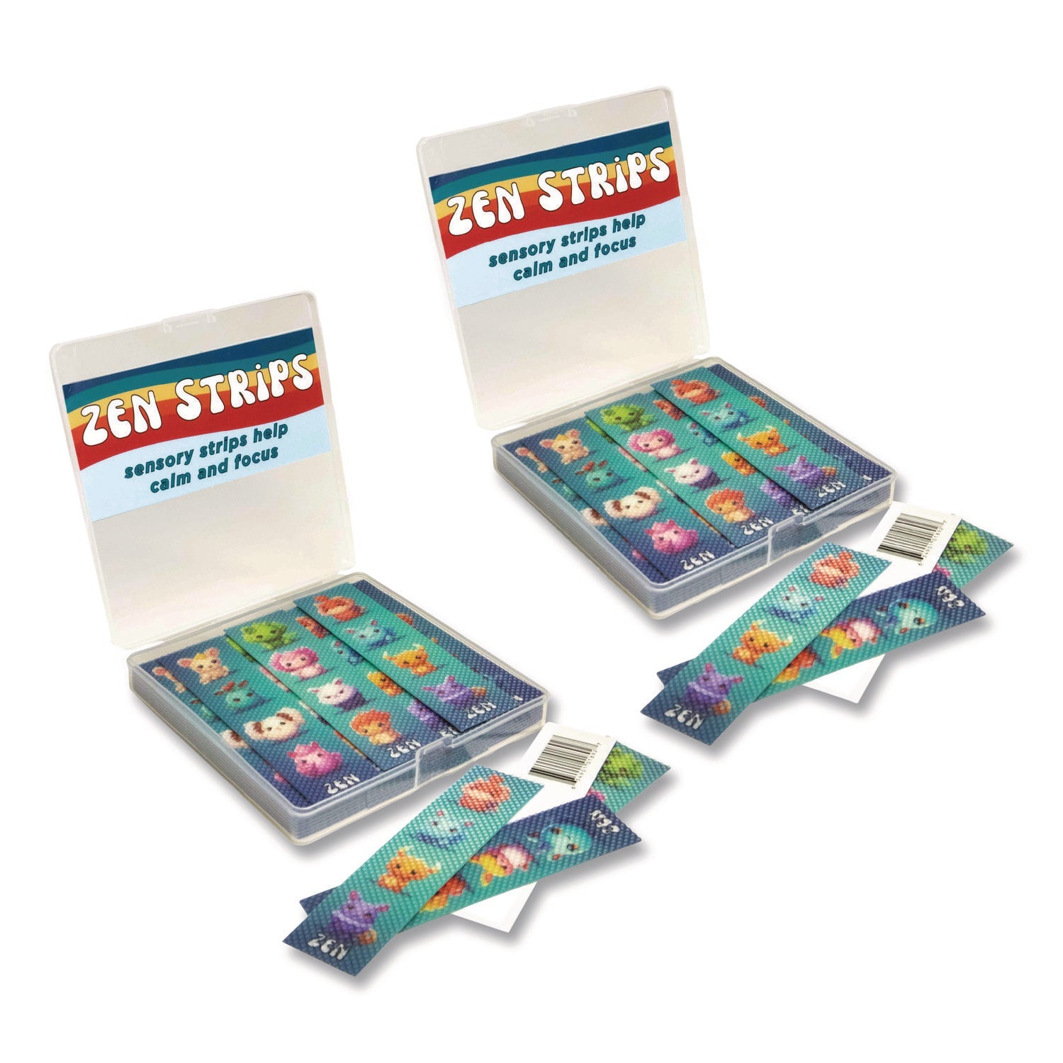 TPG Creations™ Zen Strips, Bumpy Cuties, Turquoise/Assorted, 80/Carton - Bloom Skins