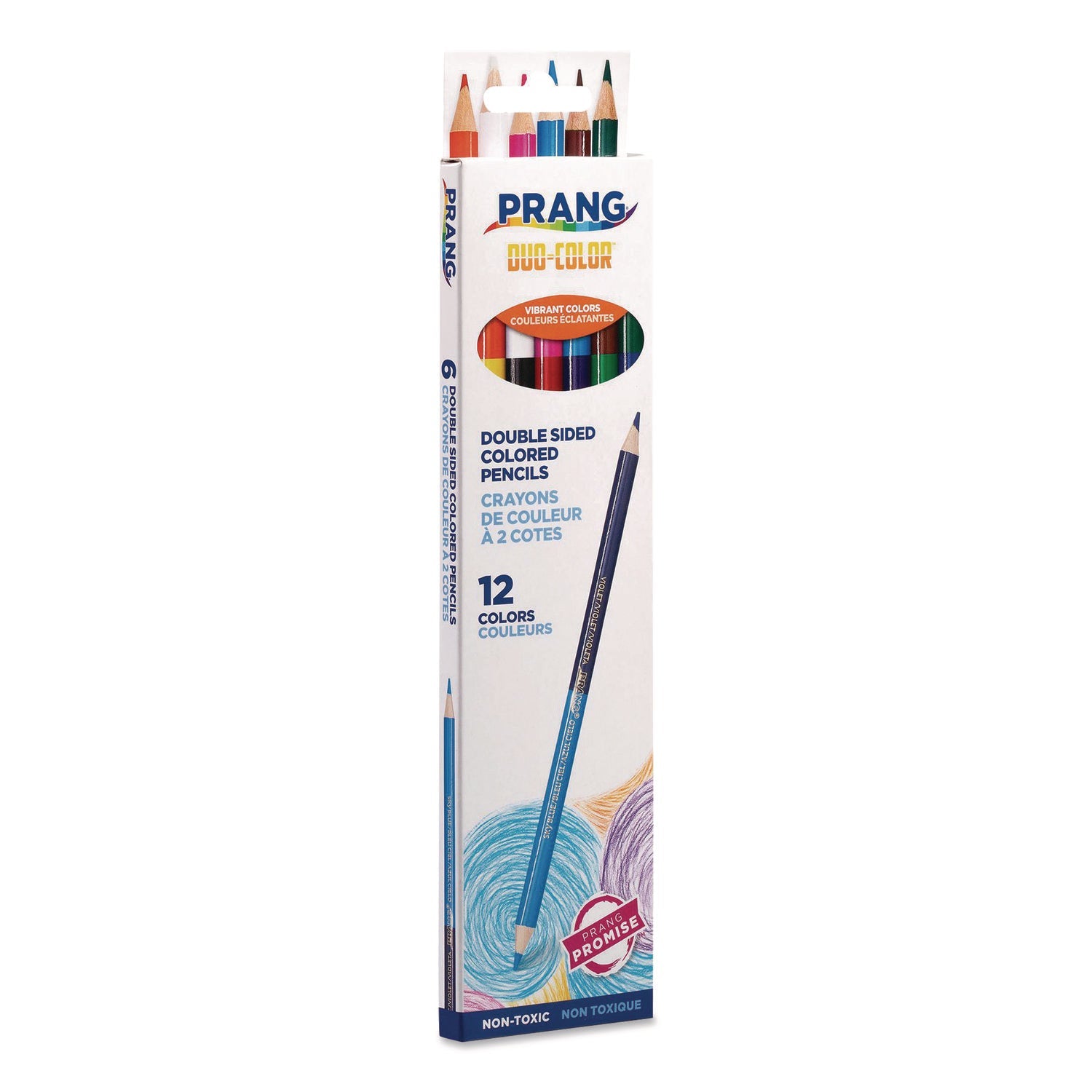 Prang® Duo-Color Colored Pencil Sets, 3 mm, 2B (#2), Assorted Lead, Assorted Barrel, 6/Pack - Bloom Skins