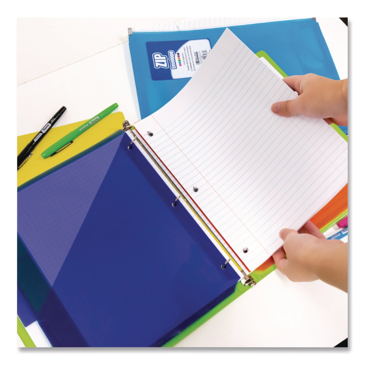 BAZIC® Products Filler Paper, Side: 3-Hole Punched, Wide/Legal Rule, 150/Pack - Bloom Skins