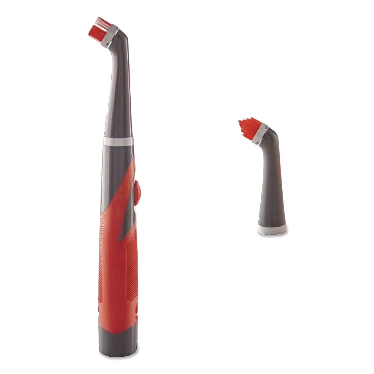 Rubbermaid® Reveal Power Scrubber, Red/White Nylon Bristles, 1.73" Brush, Red Plastic Handle