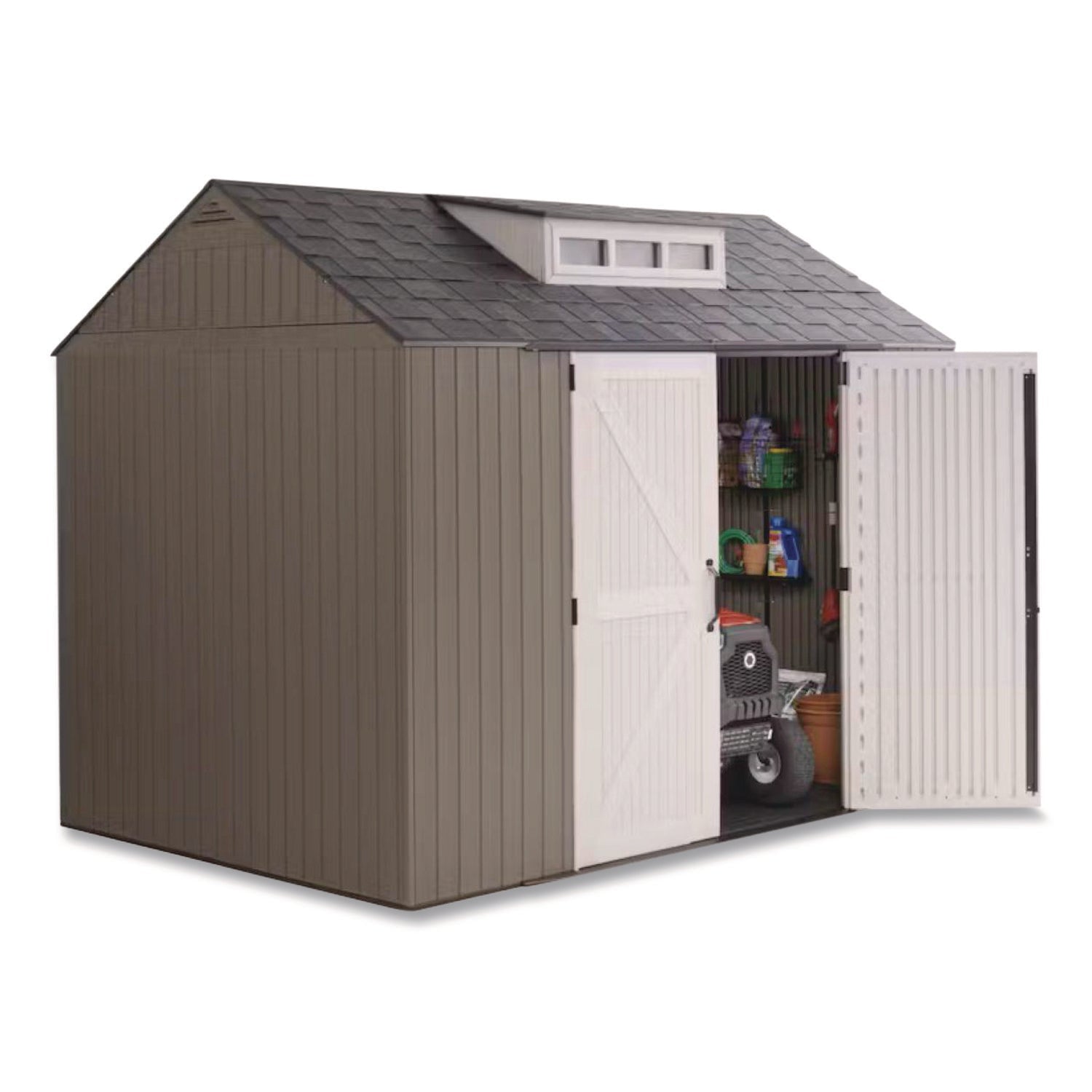 Rubbermaid® Storage Shed, 337 cu ft, 7 ft x 10 ft x 8 ft, Brown - Bloom Skins
