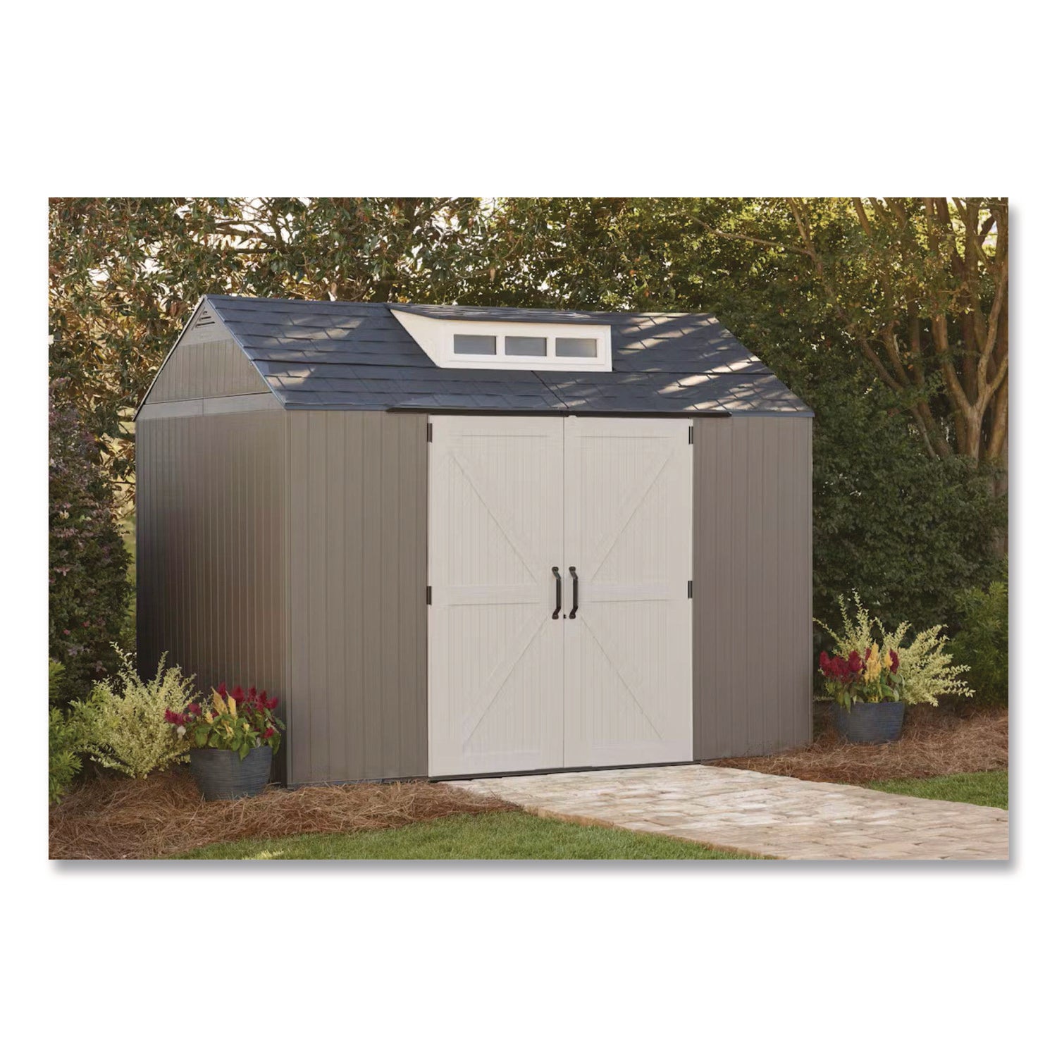 Rubbermaid® Storage Shed, 337 cu ft, 7 ft x 10 ft x 8 ft, Brown - Bloom Skins