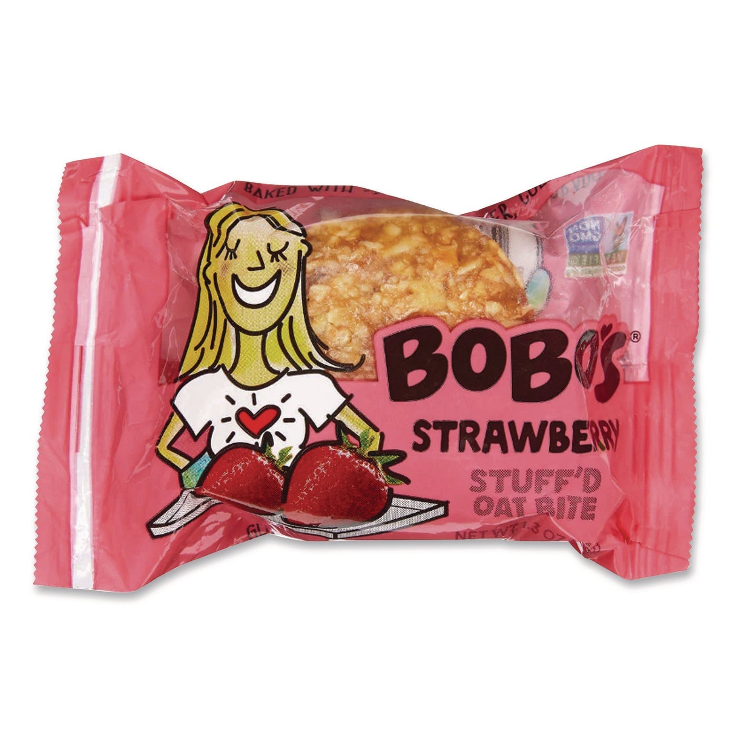 Bobo's Stuff'D Apple Pie/Strawberry Oat Bites, 1.3 oz Individually Wrapped, 24/Carton - Bloom Skins