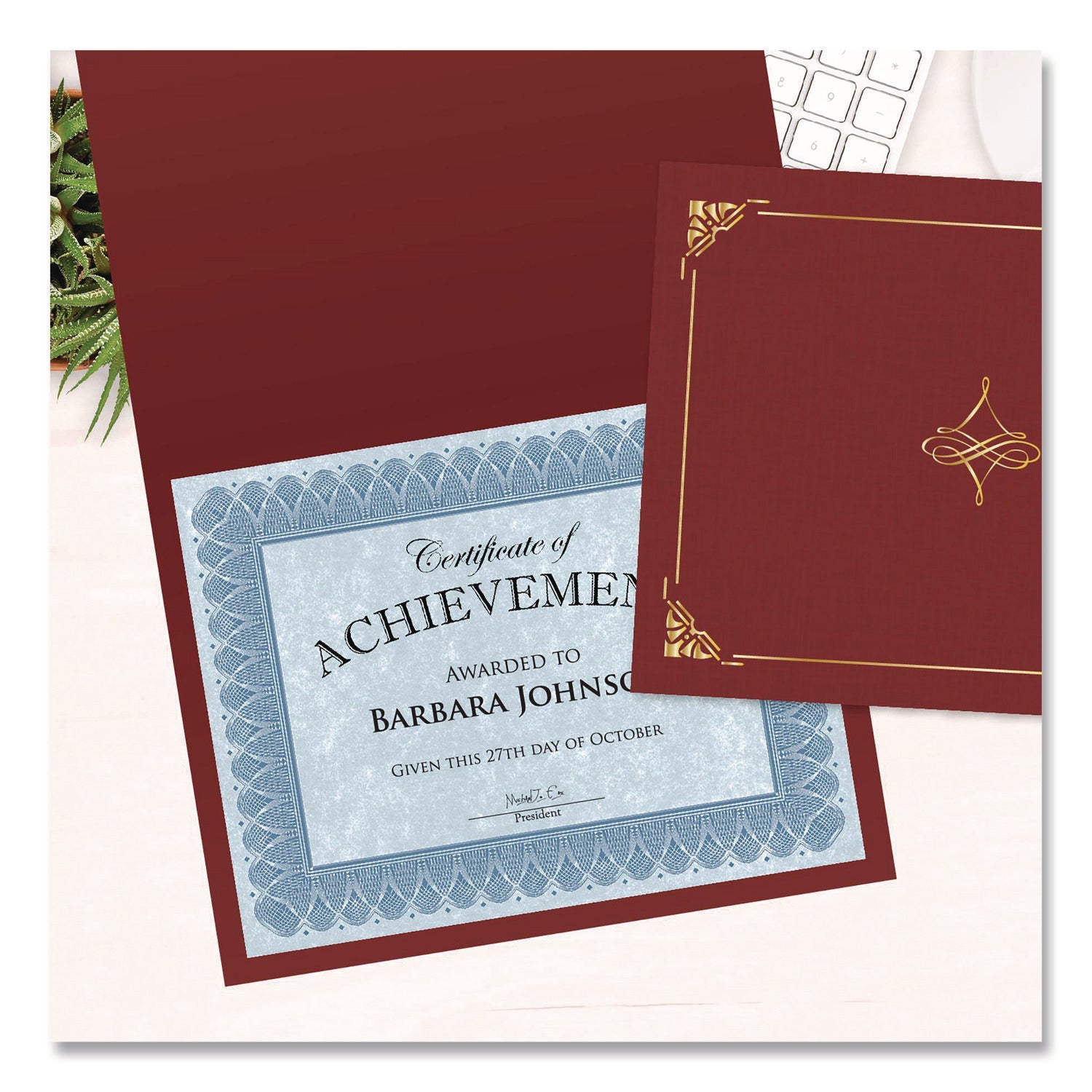 Geographics® Certificate/Document Cover, 8.75 x 11.25, Red, 5/Pack - Bloom Skins