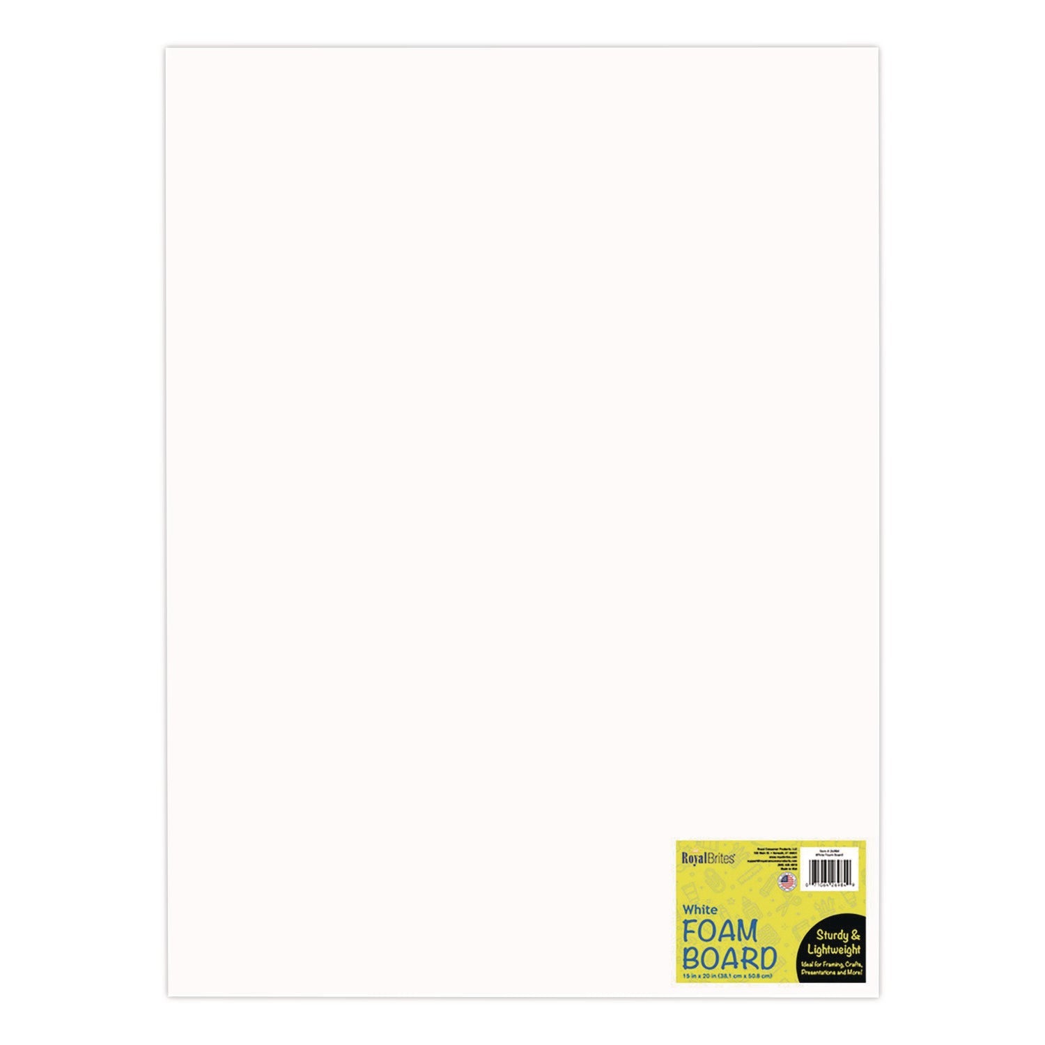 Royal Brites Foam Board, 15" x 20", 3/16" Thick, White, 10/Pack - Bloom Skins