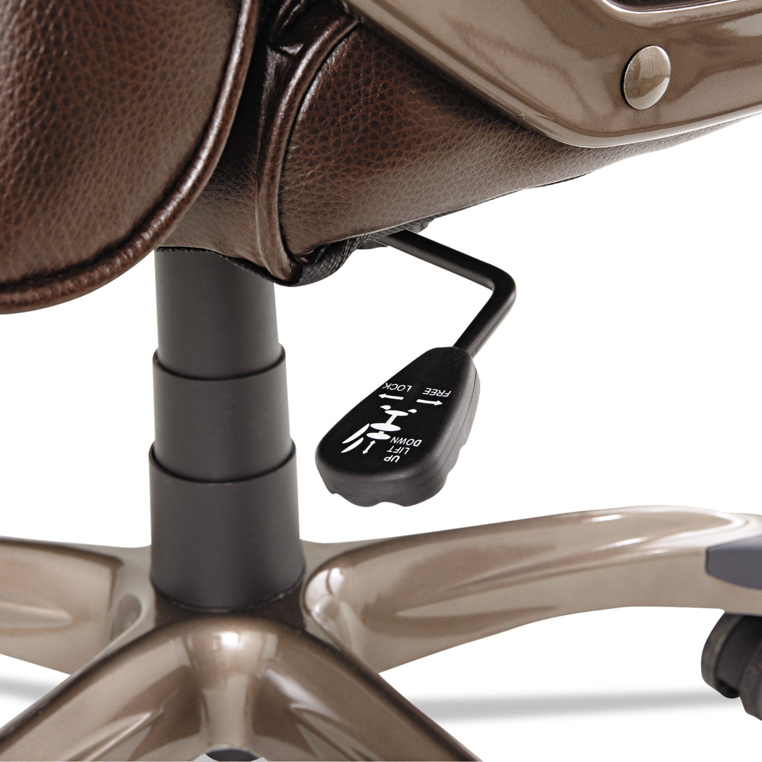 Alera® Alera Veon Series Executive High-Back Bonded Leather Chair, Supports Up To 275 Lb, Brown Seat/back, Bronze Base