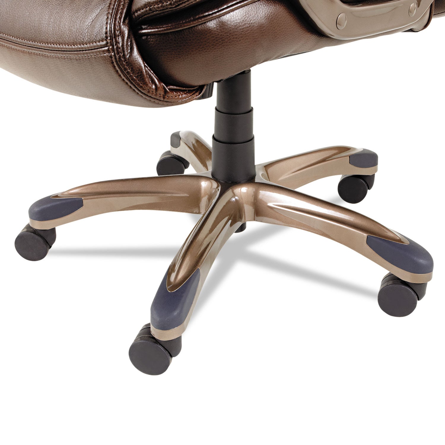 Alera® Alera Veon Series Executive High-Back Bonded Leather Chair, Supports Up To 275 Lb, Brown Seat/back, Bronze Base