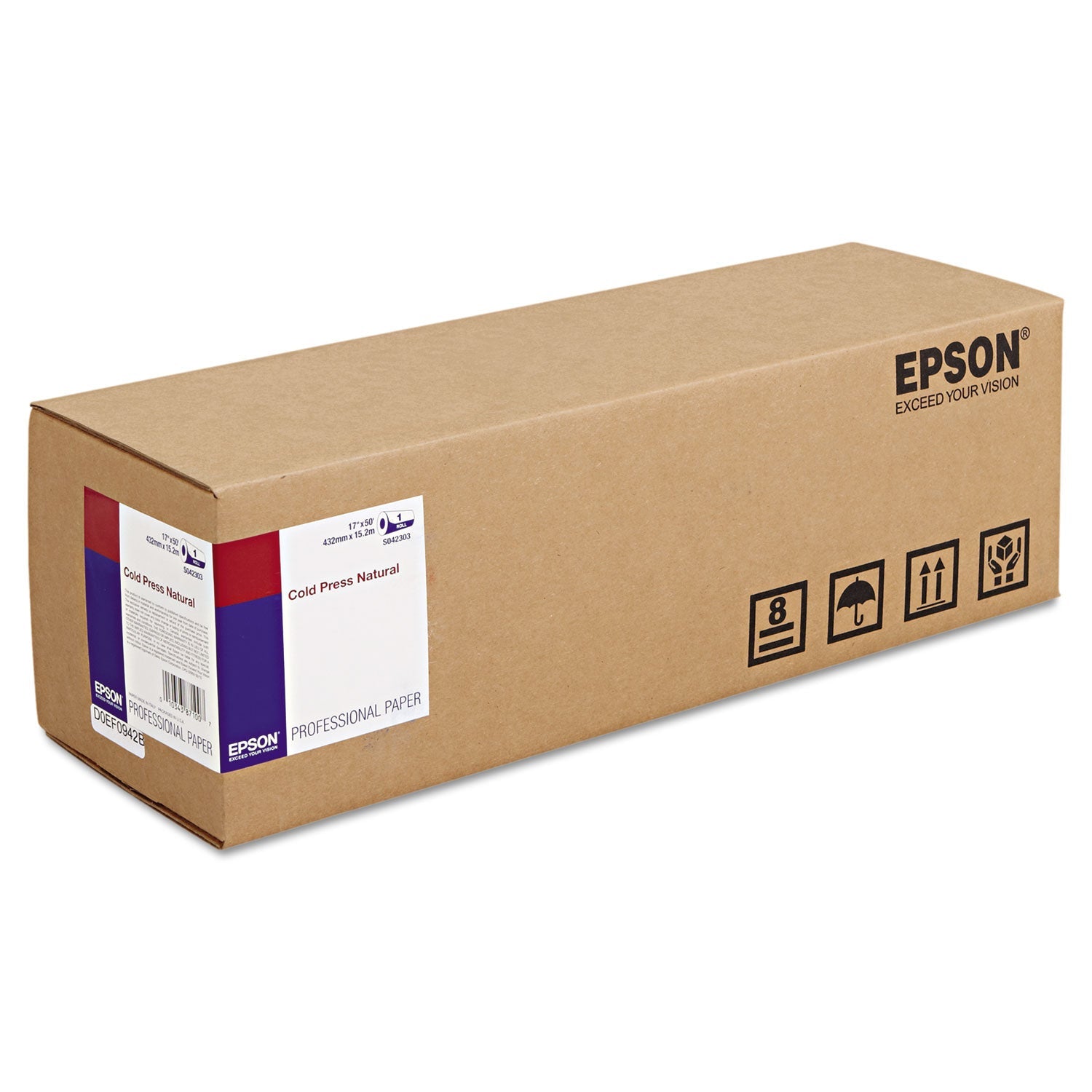 Epson® Cold Press Natural Fine Art Paper, 19 Mil, 17" X 50 Ft, Textured Matte Natural