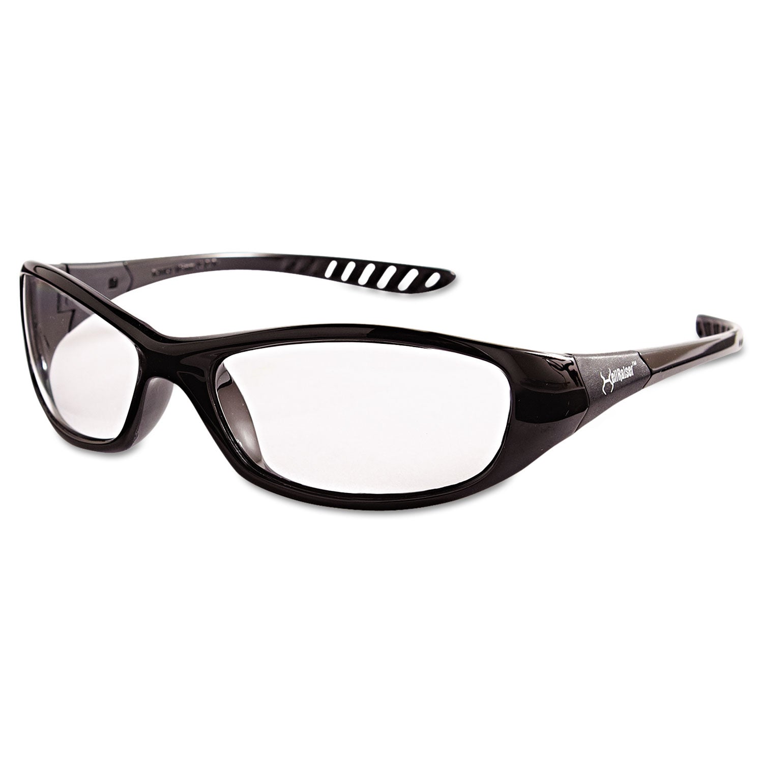 KleenGuard™ V40 HellRaiser Safety Glasses, Black Frame, Clear Lens - Bloom Skins