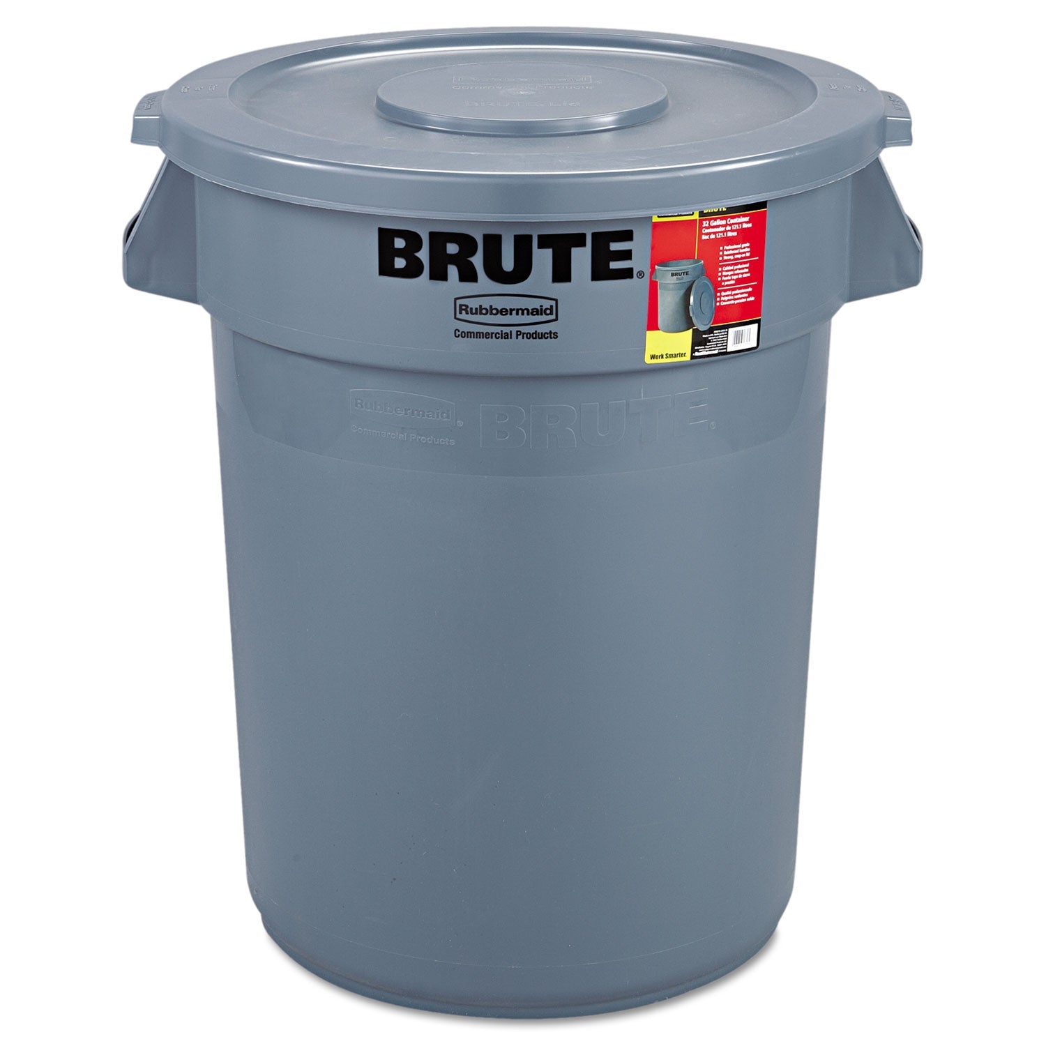 Brute Container with Lid | 32 gal, Gray