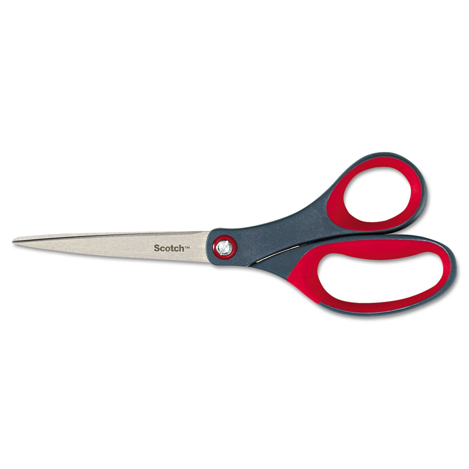 Scotch® Precision Scissors, 8" Long, 3.13" Cut Length, Straight Gray/Red Handle