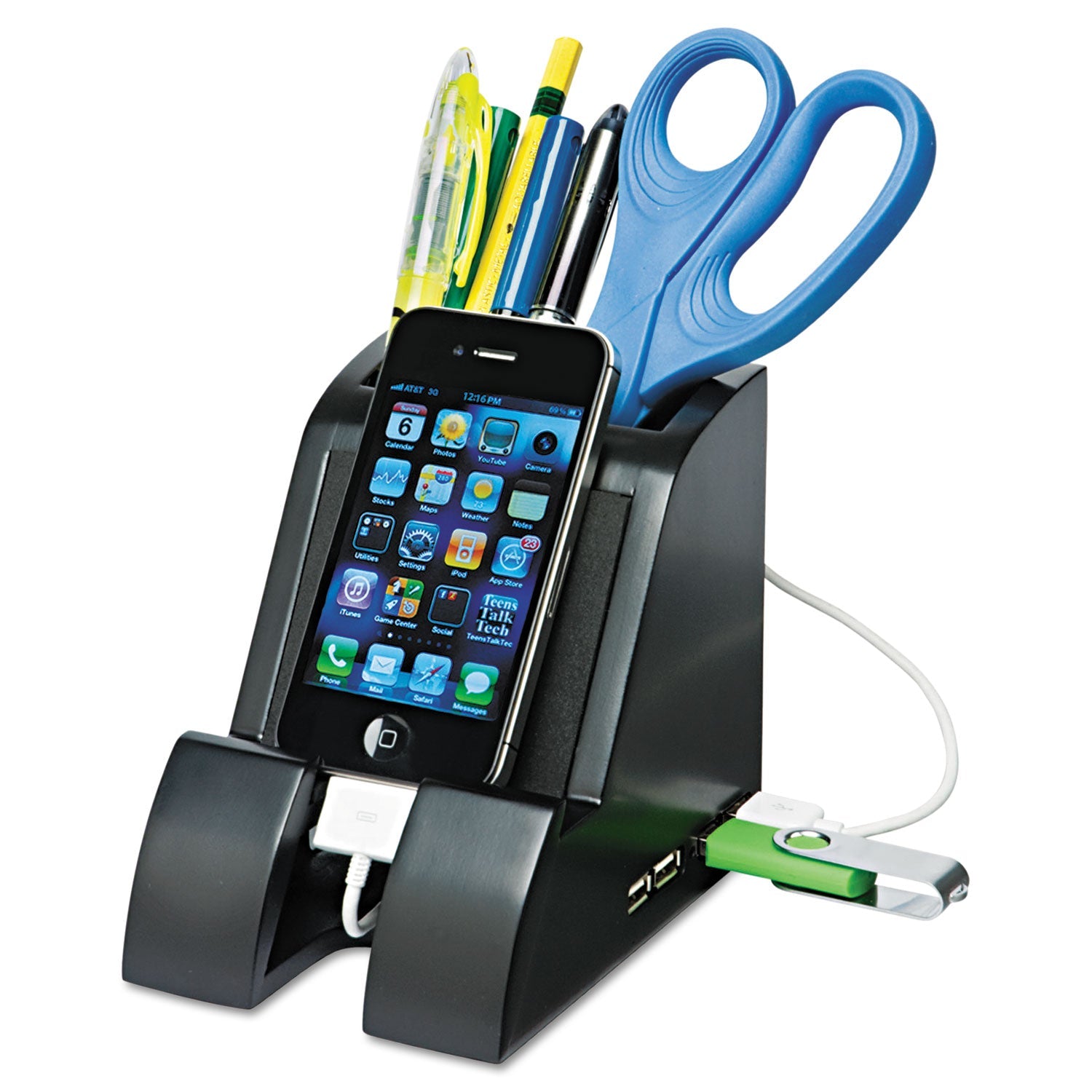 Smart Charge Pencil Cup With USB Charging Hub