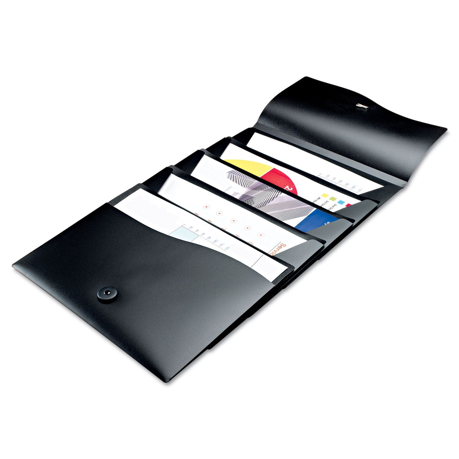 Avery® Slide and View Expanding File, 5 Sections, Cord/Hook Closure, Letter Size, Black