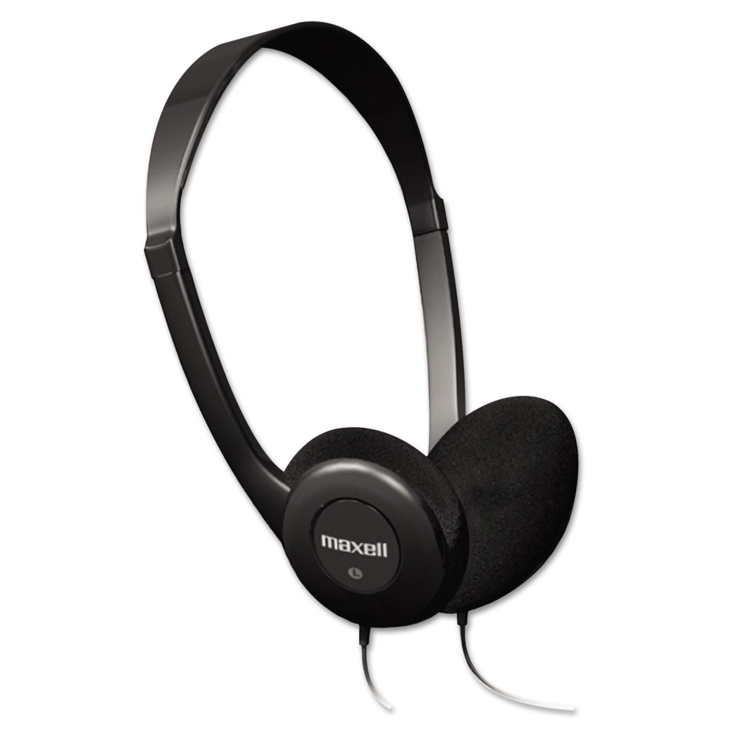 Maxell® HP-100 Headphones, 4 ft Cord, Black