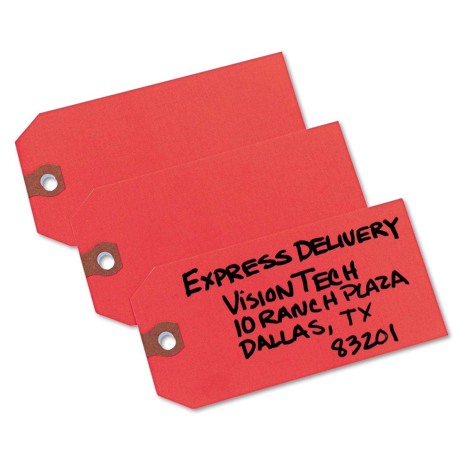 Avery® Unstrung Shipping Tags, 11.5 pt.Stock, 4.75 x 2.38, Red, 1,000/Box