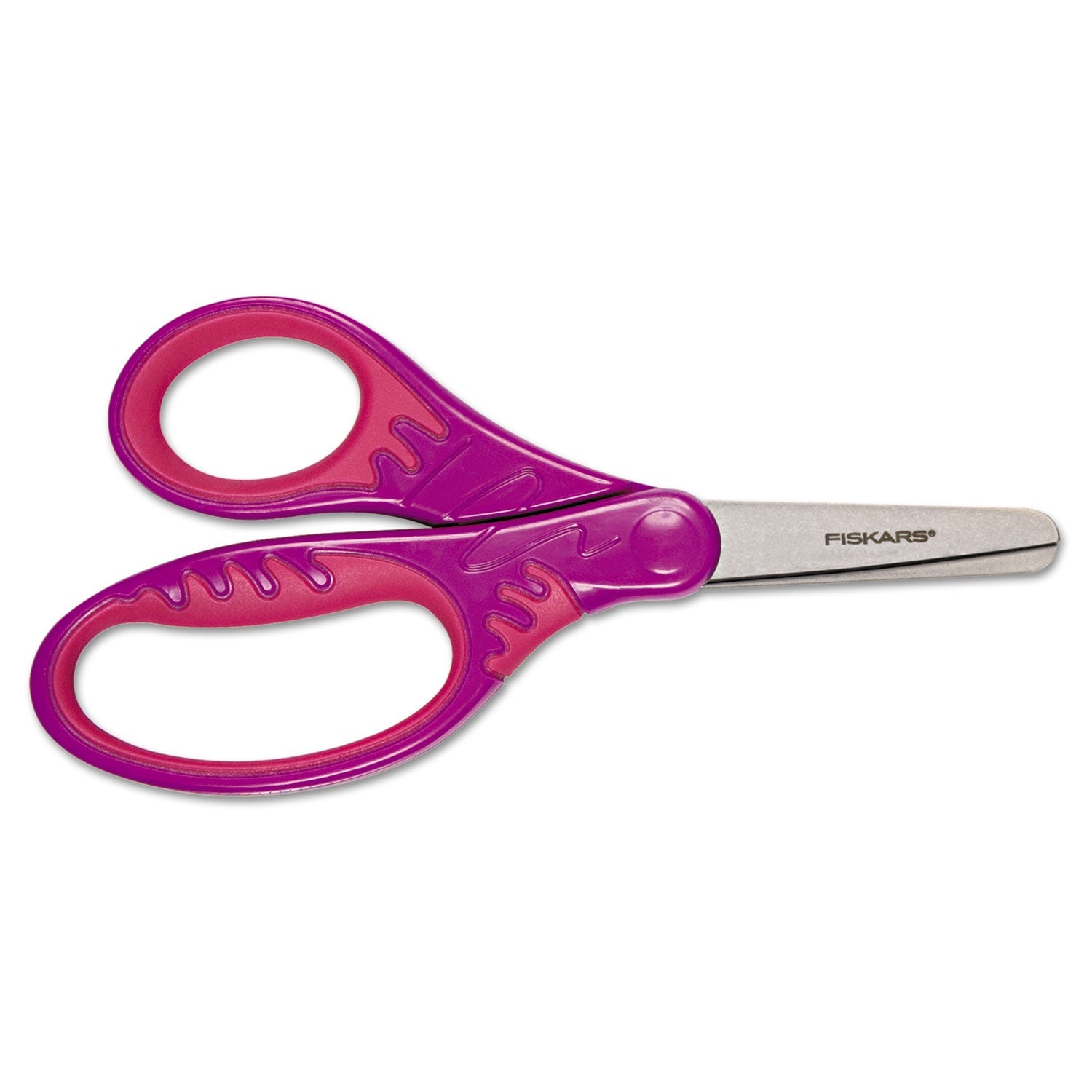 Fiskars® Kids Softgrip Scissors, Right Handed, Rounded Tip, 5" Long, 1.75" Cut Length, Straight Handle, Randomly Assorted Handle Color