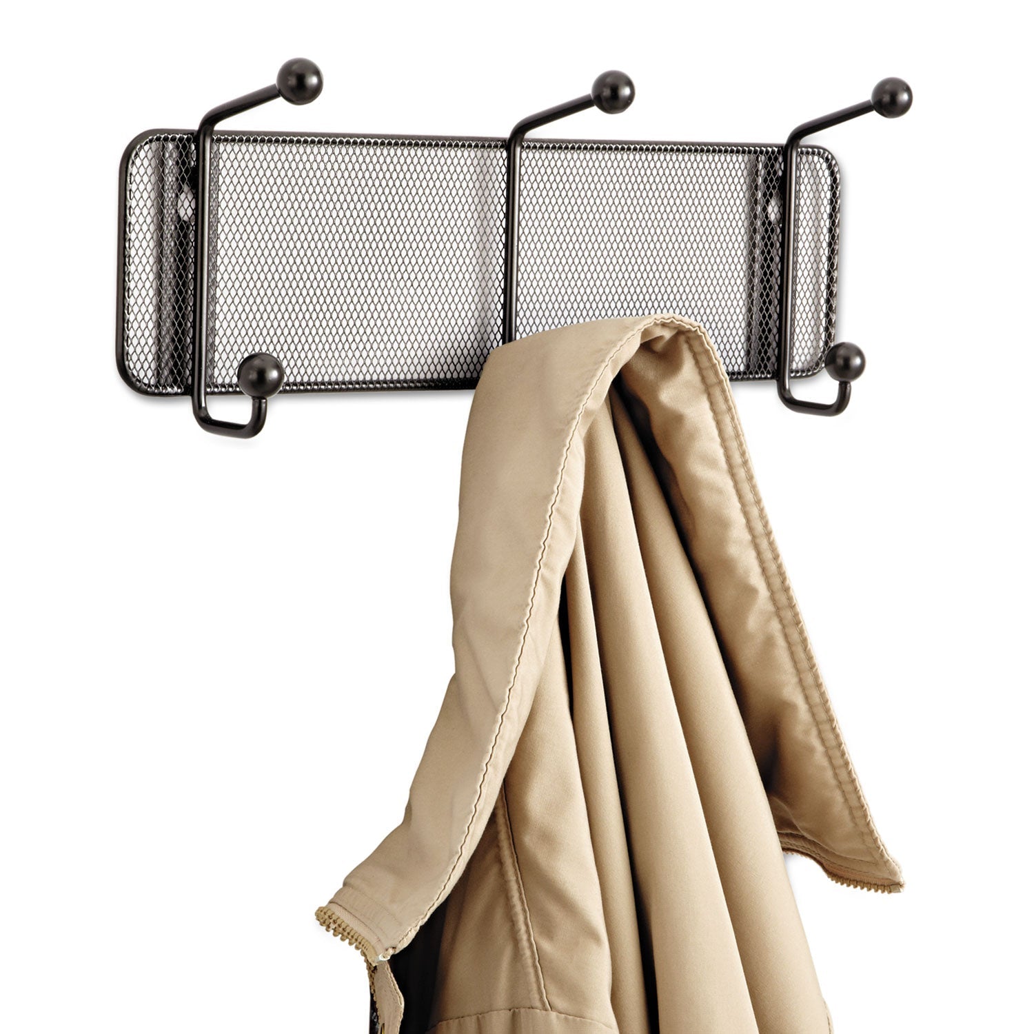 Onyx Mesh Wall Rack | 3-Hook, Black, Safco®
