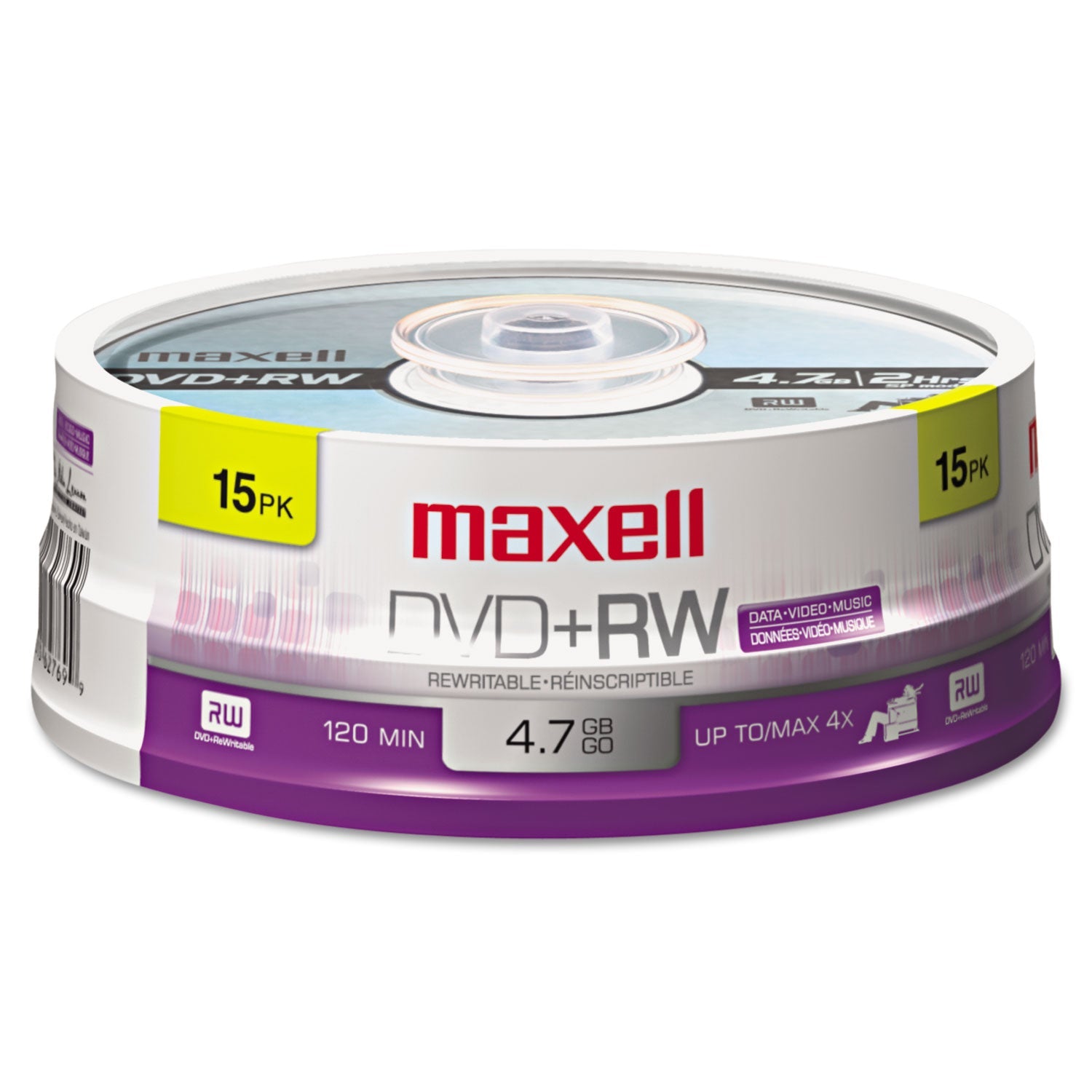 Maxell DVD+RW Rewritable Disc | 4.7 GB 15/Pack