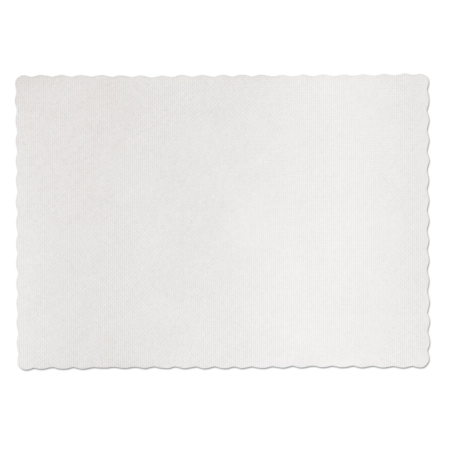 Hoffmaster® Knurl Embossed Scalloped Edge Placemats, 9.5 X 13.5, White, 1,000/carton