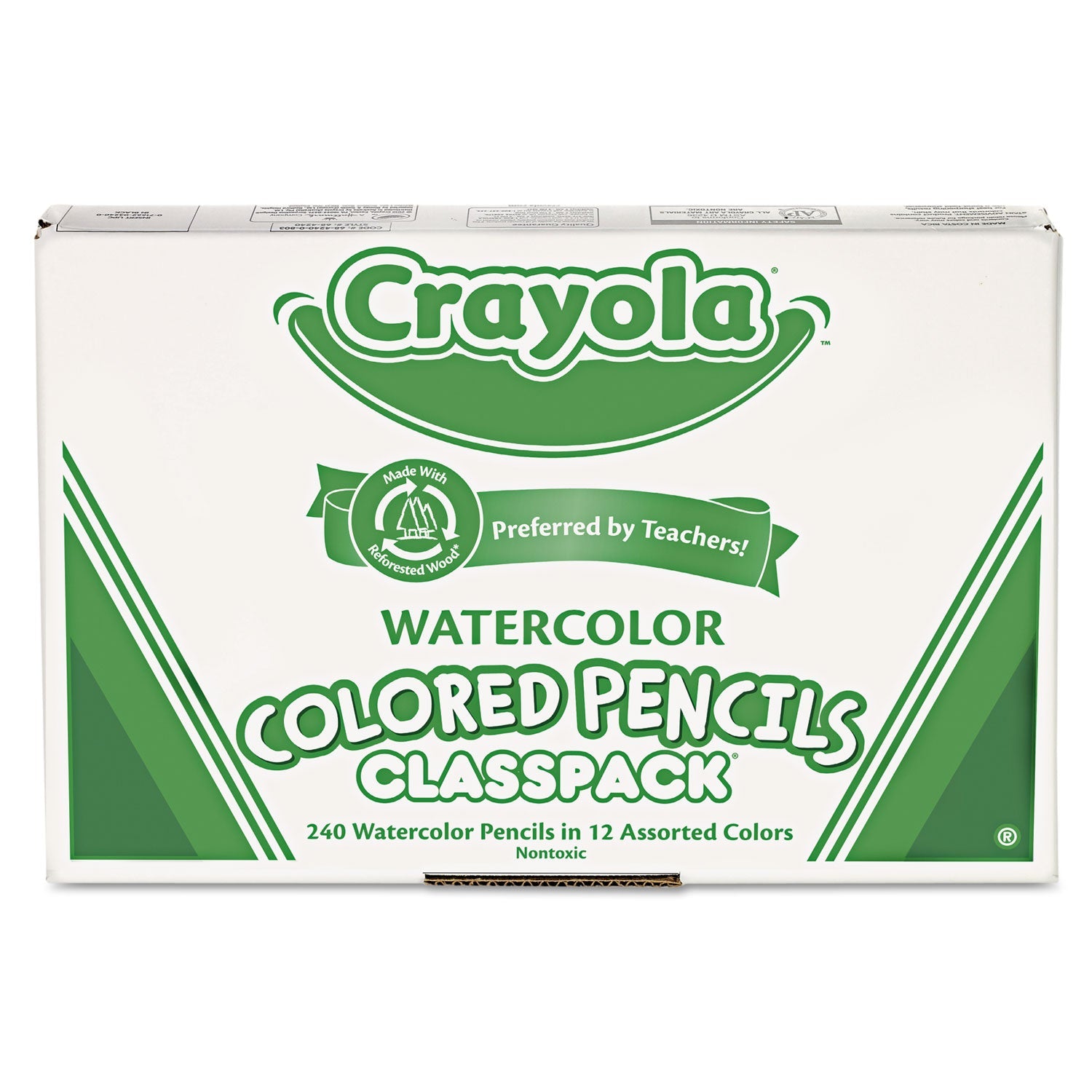 Crayola® Watercolor Pencil Classpack Set, 3.3 mm, 2B, Assorted Lead and Barrel Colors, 240/Pack