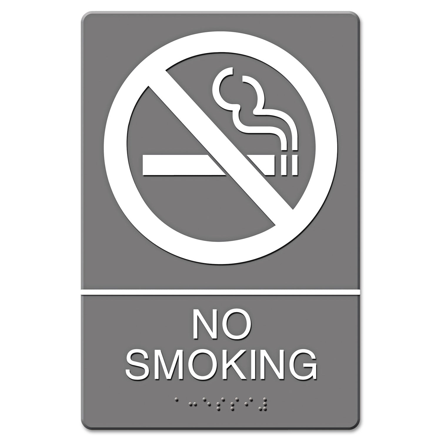 No Smoking ADA Sign | 6x9 Gray, Headline®