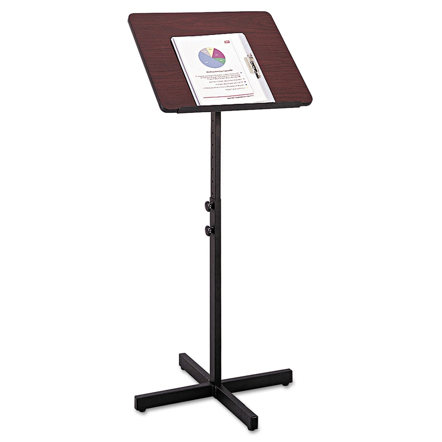 Safco® Adjustable Speaker Stand, 21 X 21 X 29.5 To 46, Mahogany/black
