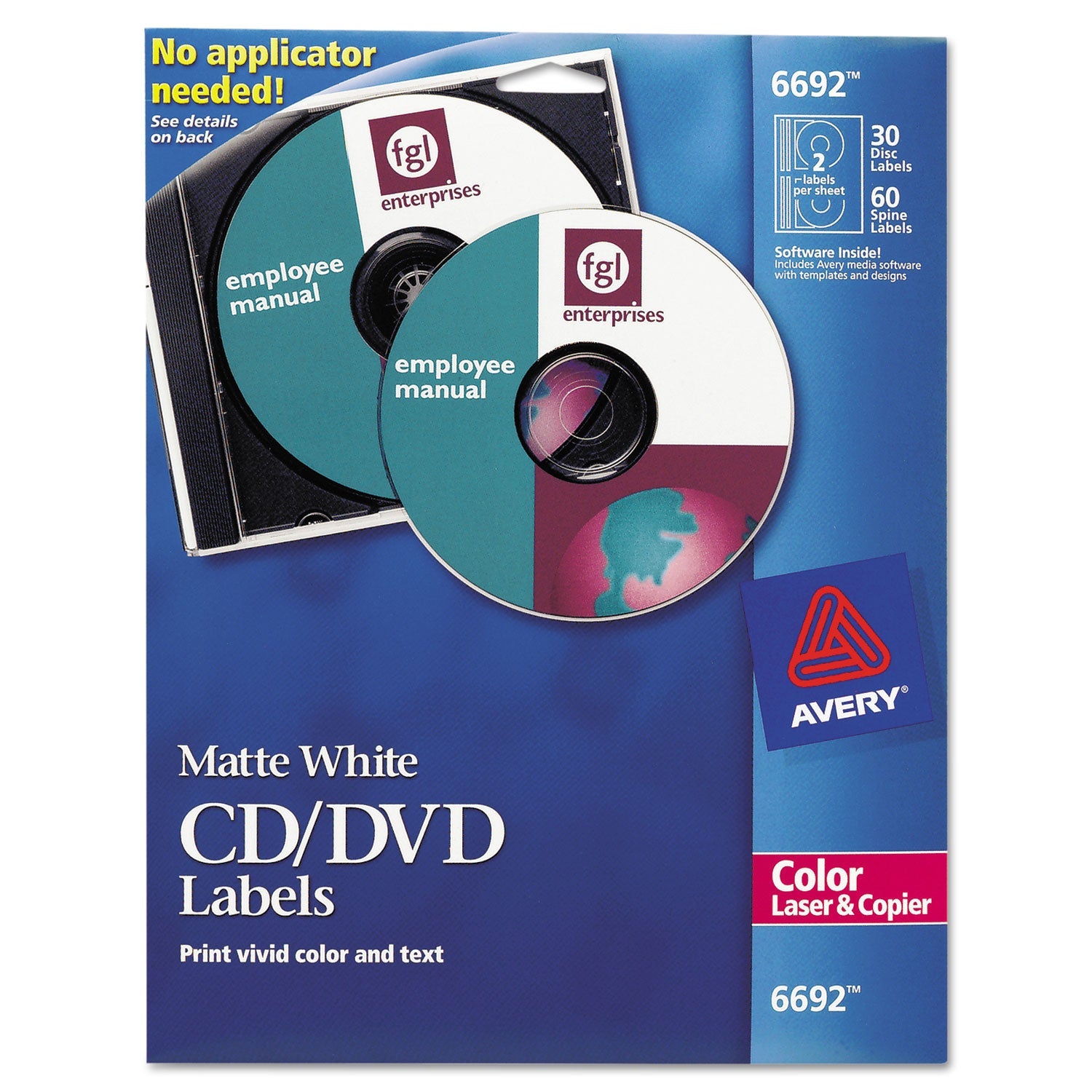 Avery Laser Cd Labels | Matte White 30/Pack