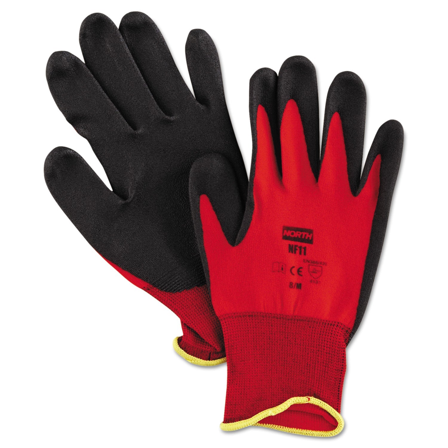 Red Foamed PVC Palm Coated Gloves | Medium, Dozen