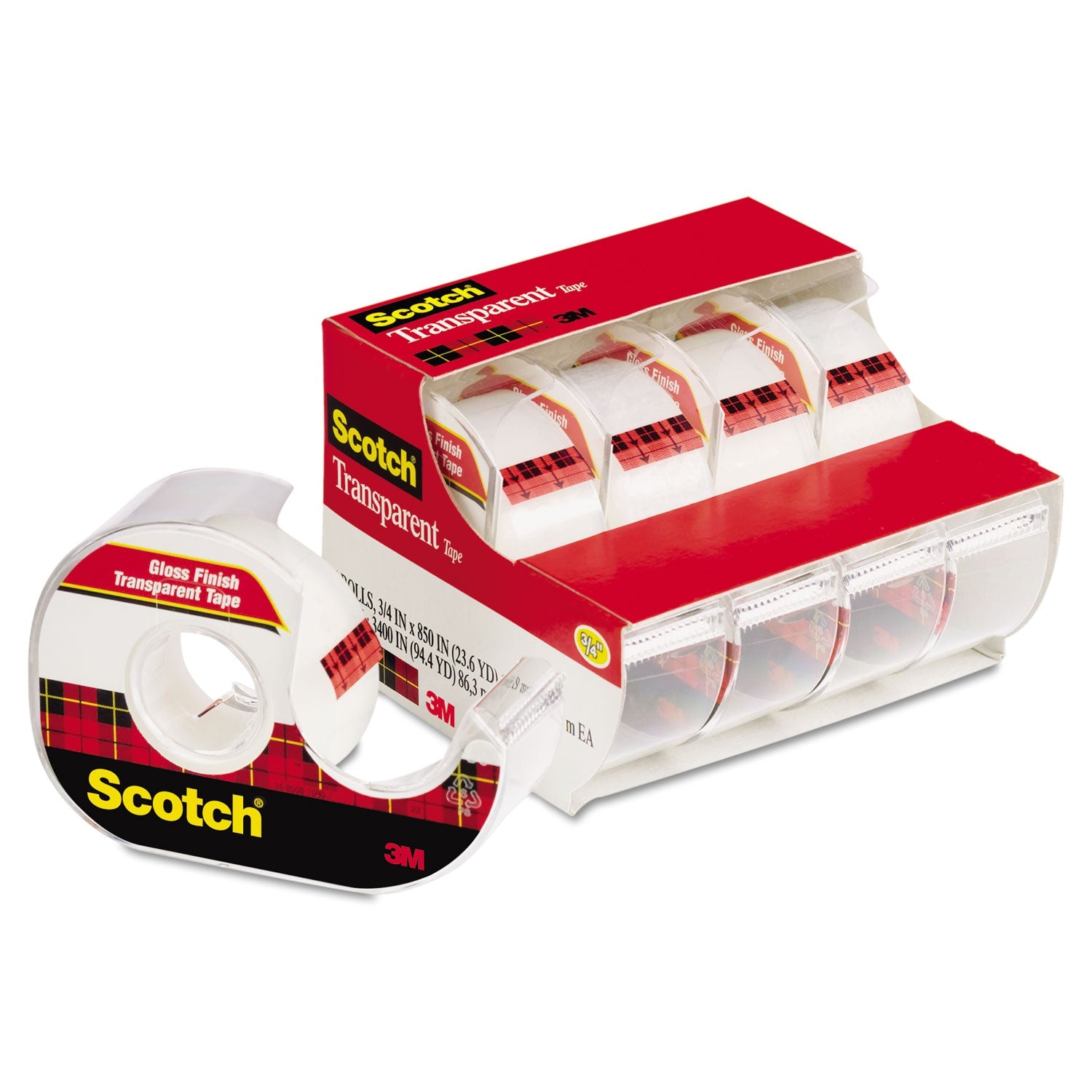 Transparent Tape in Dispenser | 4-Pack, Scotch®
