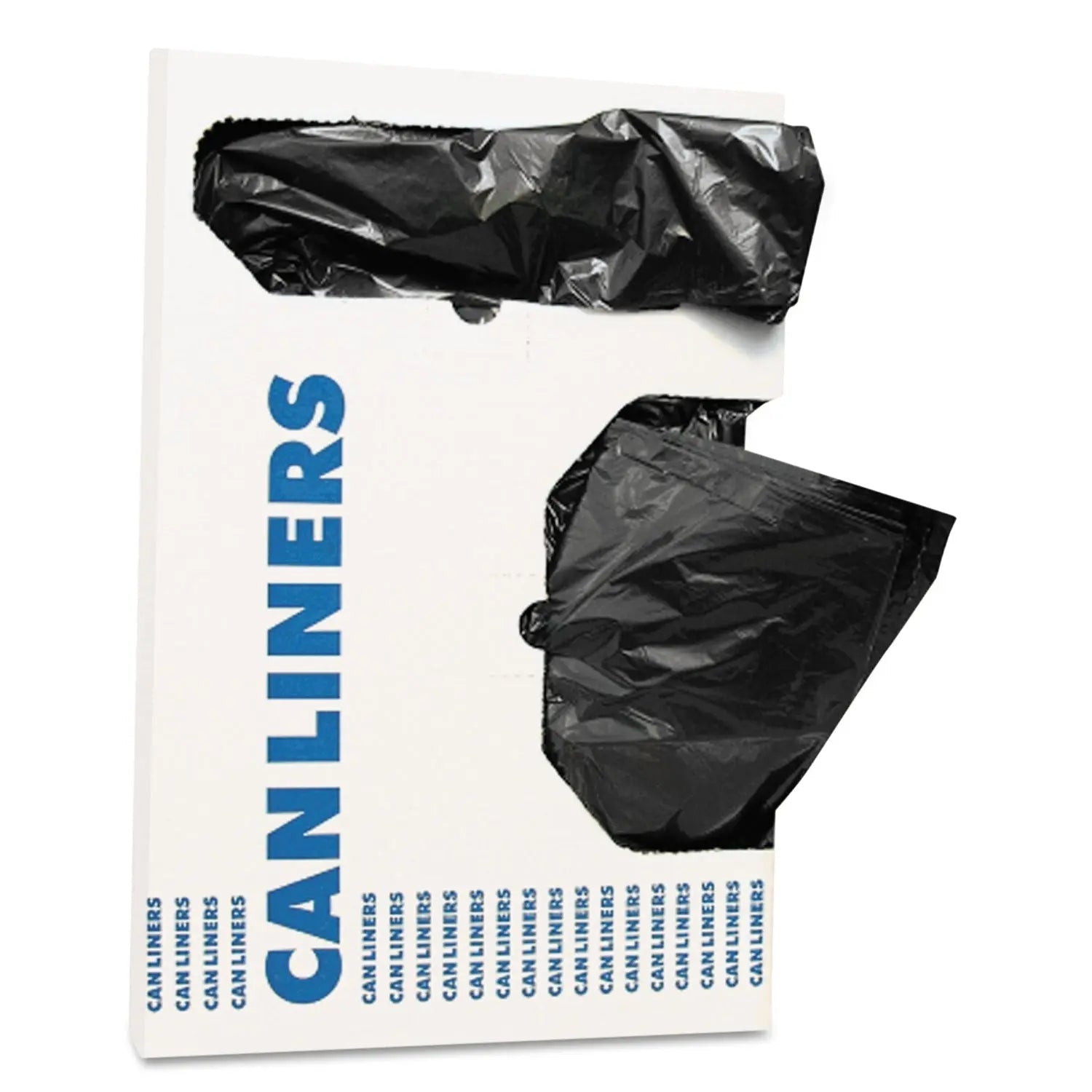 AccuFit® Linear Low Density Can Liners with AccuFit Sizing, 16 gal, 1 mil, 24" x 32", Black, Flat Pack, 250/Carton