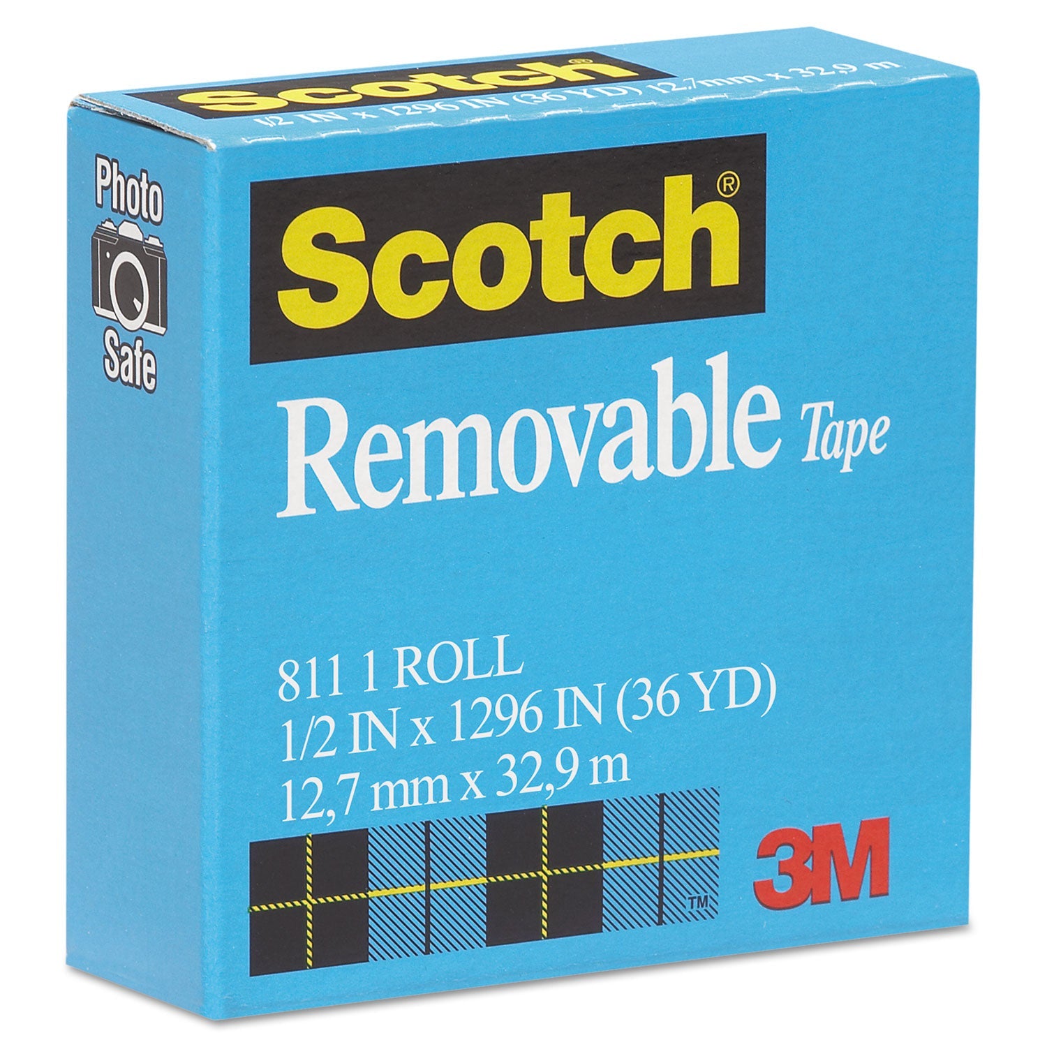 Scotch® Removable Tape | 0.5" Wide