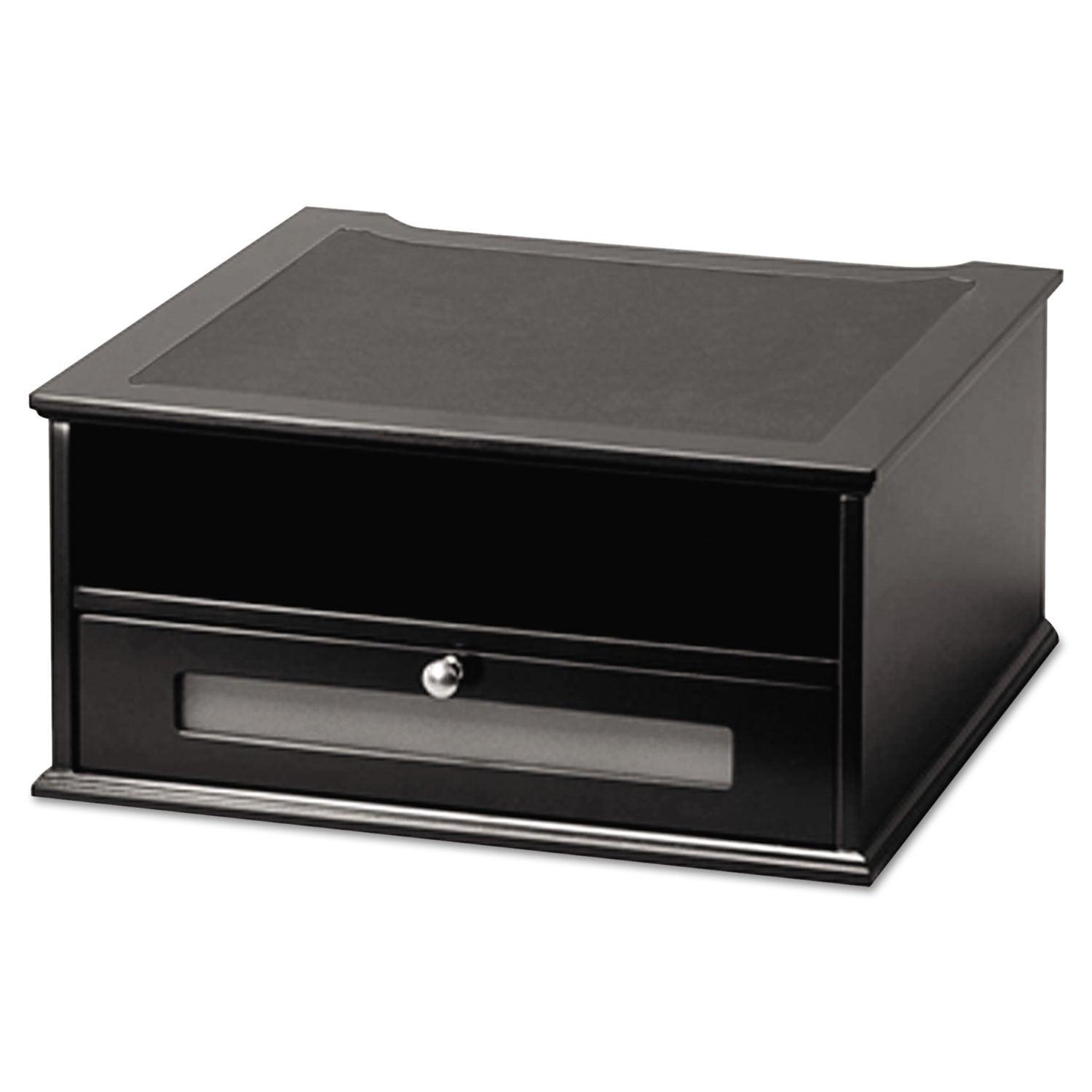 Victor® Midnight Black Collection Monitor Riser, 13" X 13" X 6.5", Black, Supports 50 Lbs