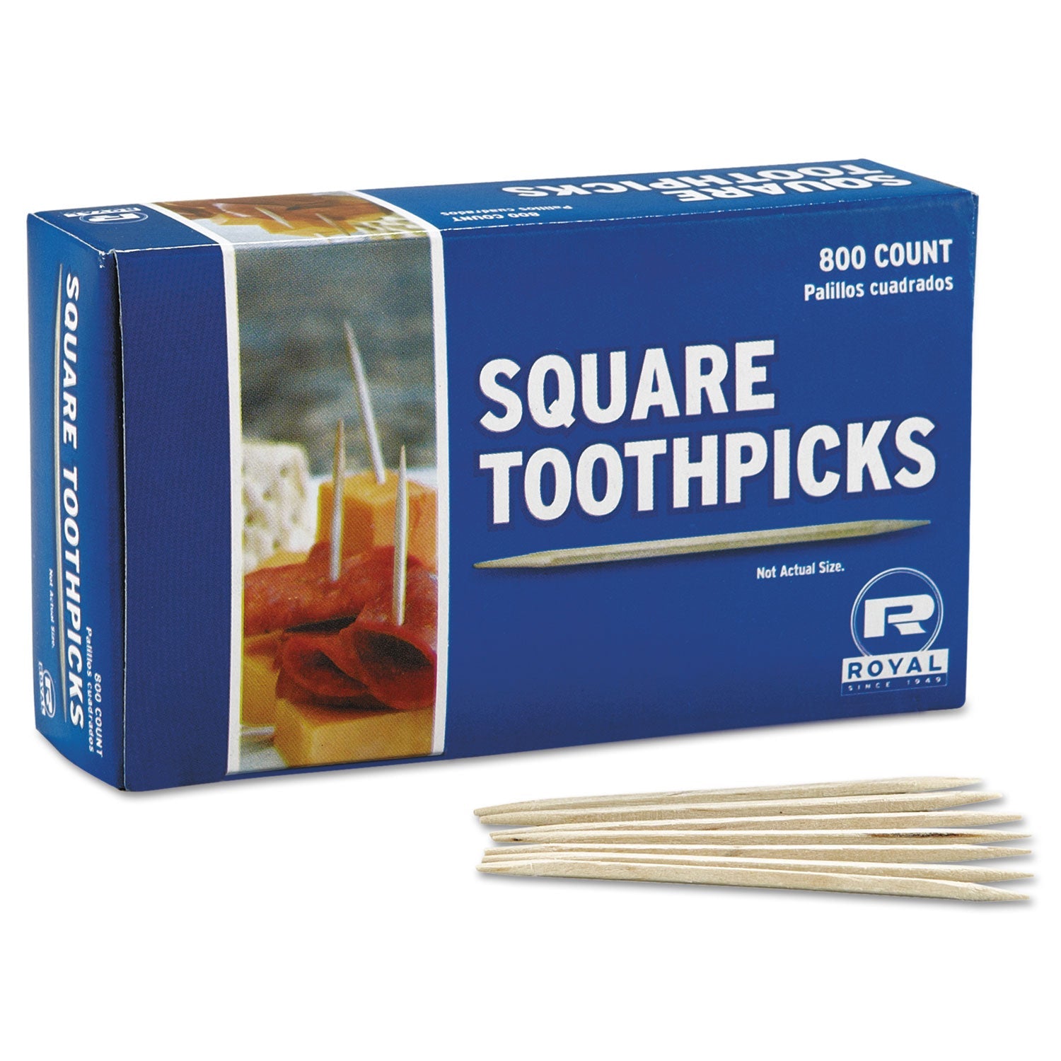Square Wood Toothpicks | Natural | 24-Box Carton