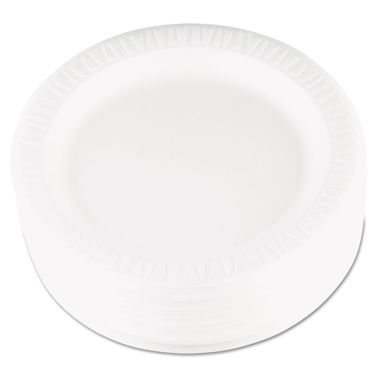 Dart® Quiet Classic Laminated Foam Dinnerware, Plate, 9" dia, White, 500/Carton