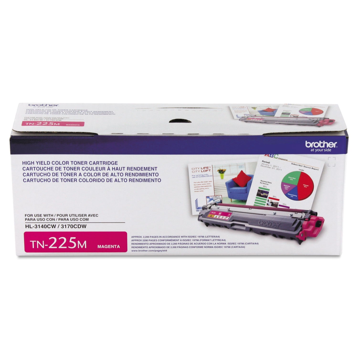 TN225M High-Yield Toner | Brother | Magenta