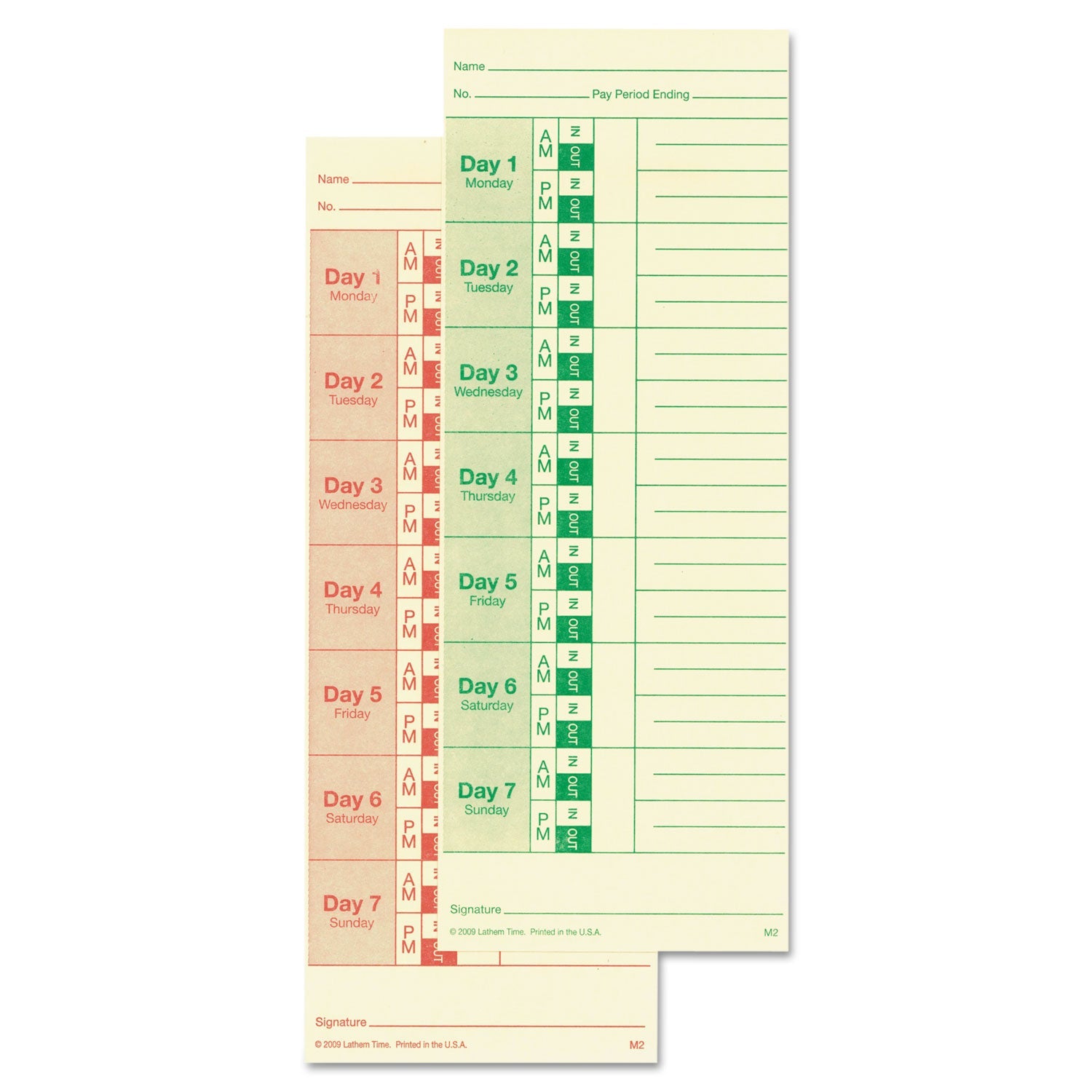 Lathem® Time Time Clock Cards For All Standard Side-Print Time Clocks, Two Sides, 3.5 X 9, 100/pack